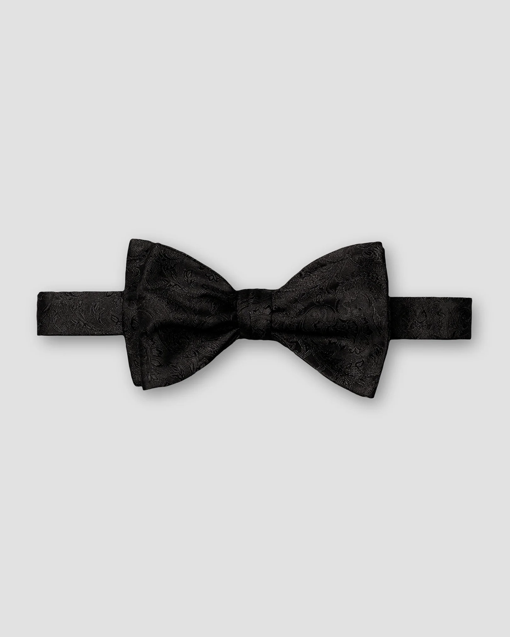 Eton - black paisley wedding woven silk bow tie self tied