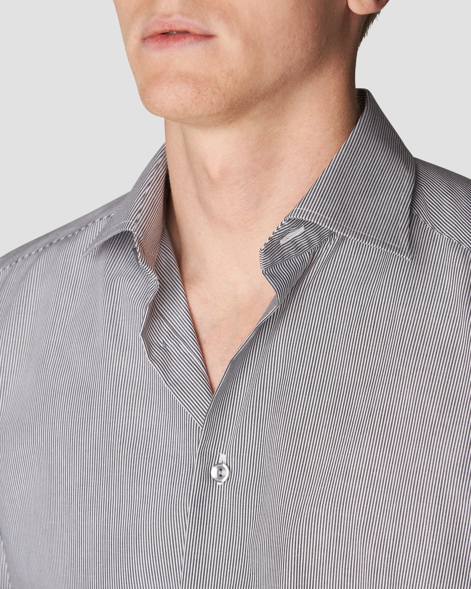 Eton - striped black poplin shirt