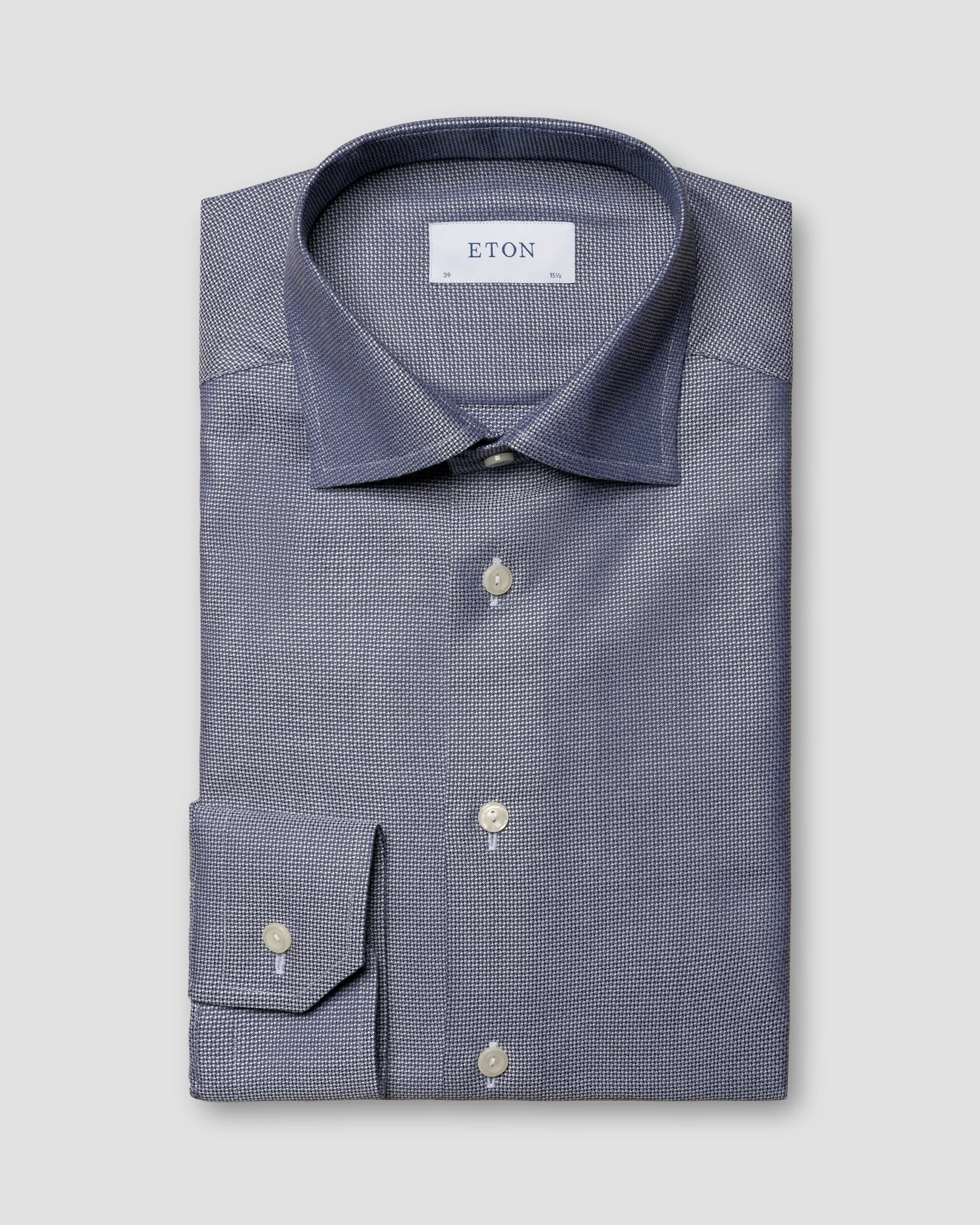 Eton - Chemise bleu marine stretch en coton et TENCEL™ Lyocell