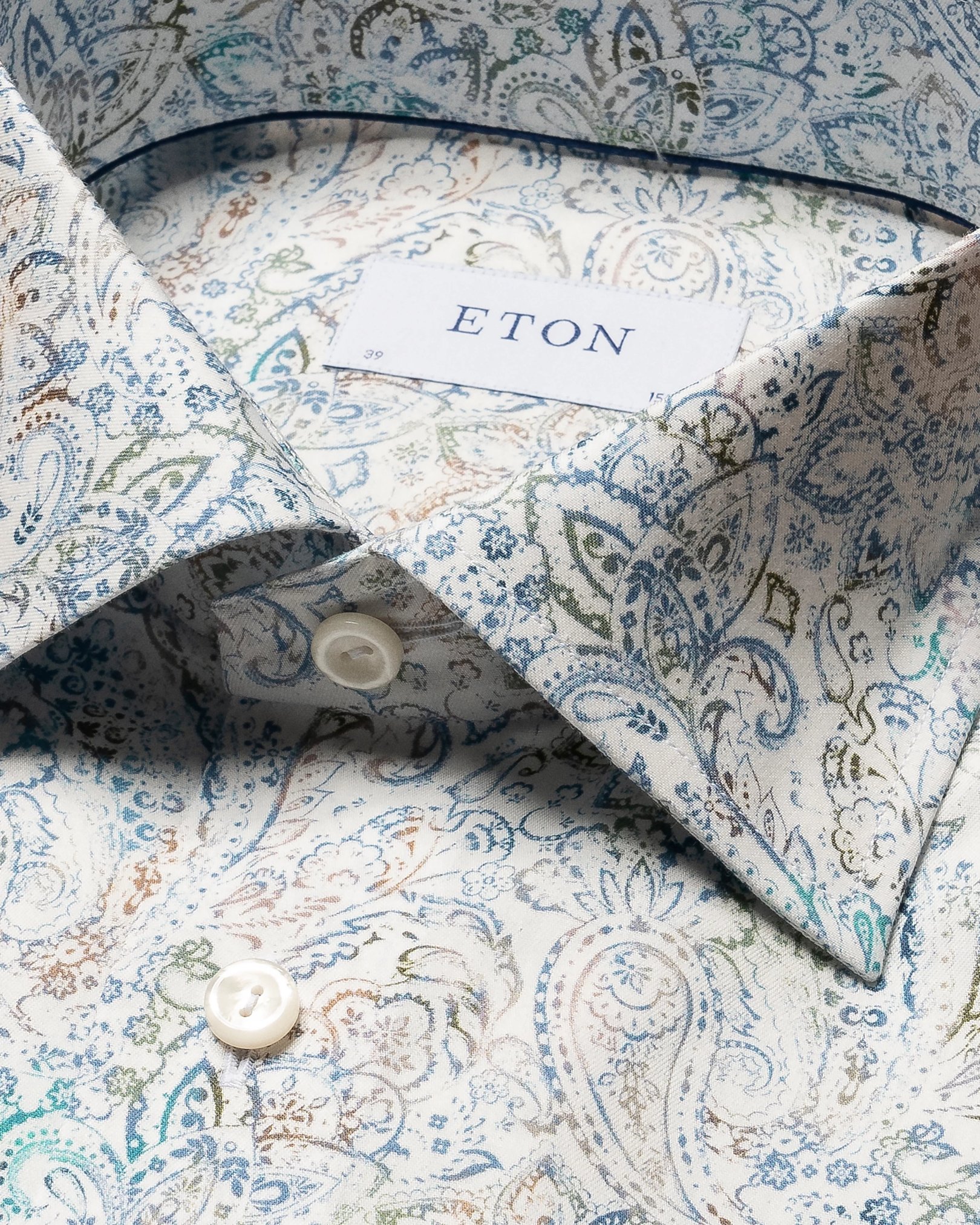 Eton - light green paisley lyocell shirt