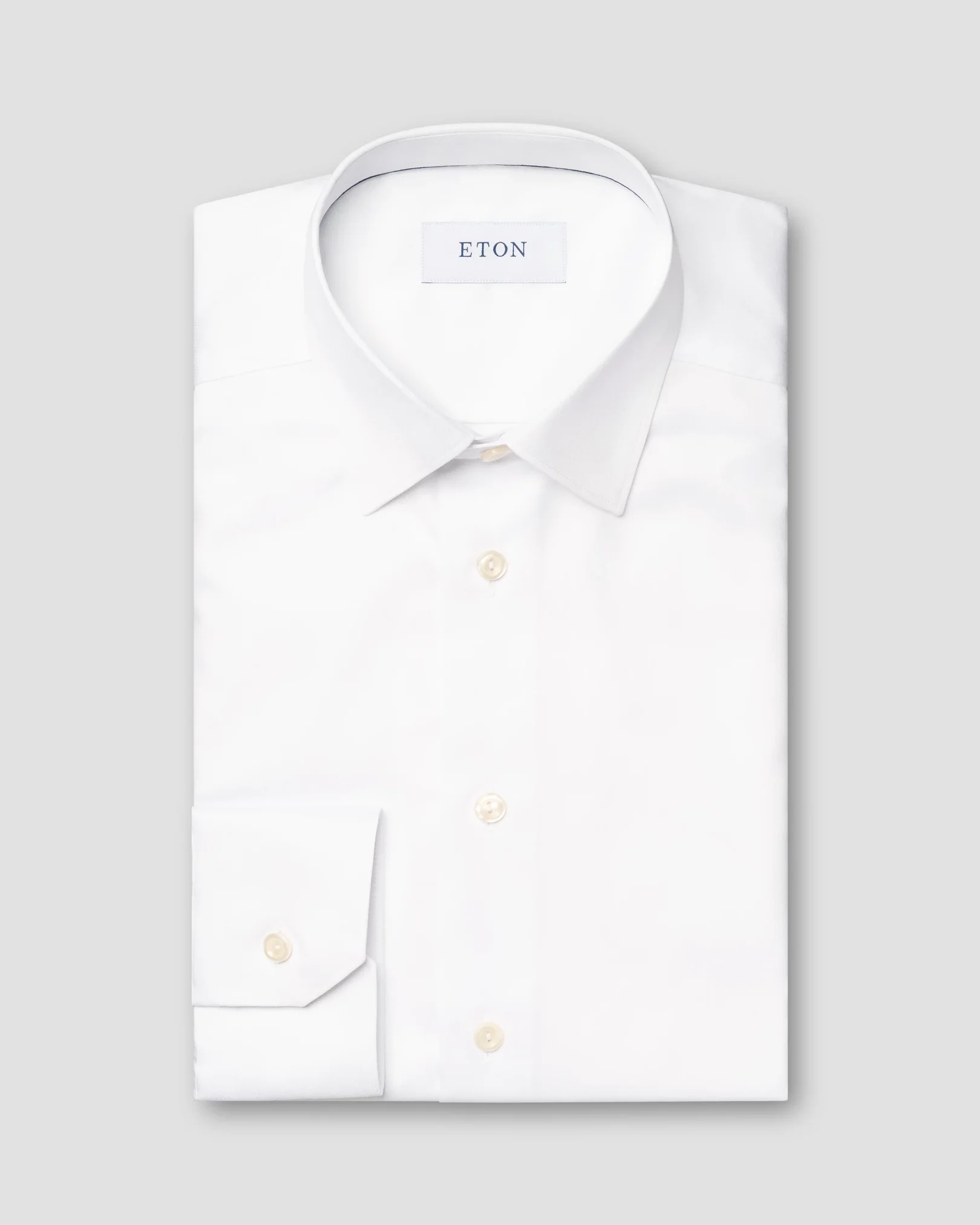 Eton - Vit Signature Twill-skjorta - Spetsig krage