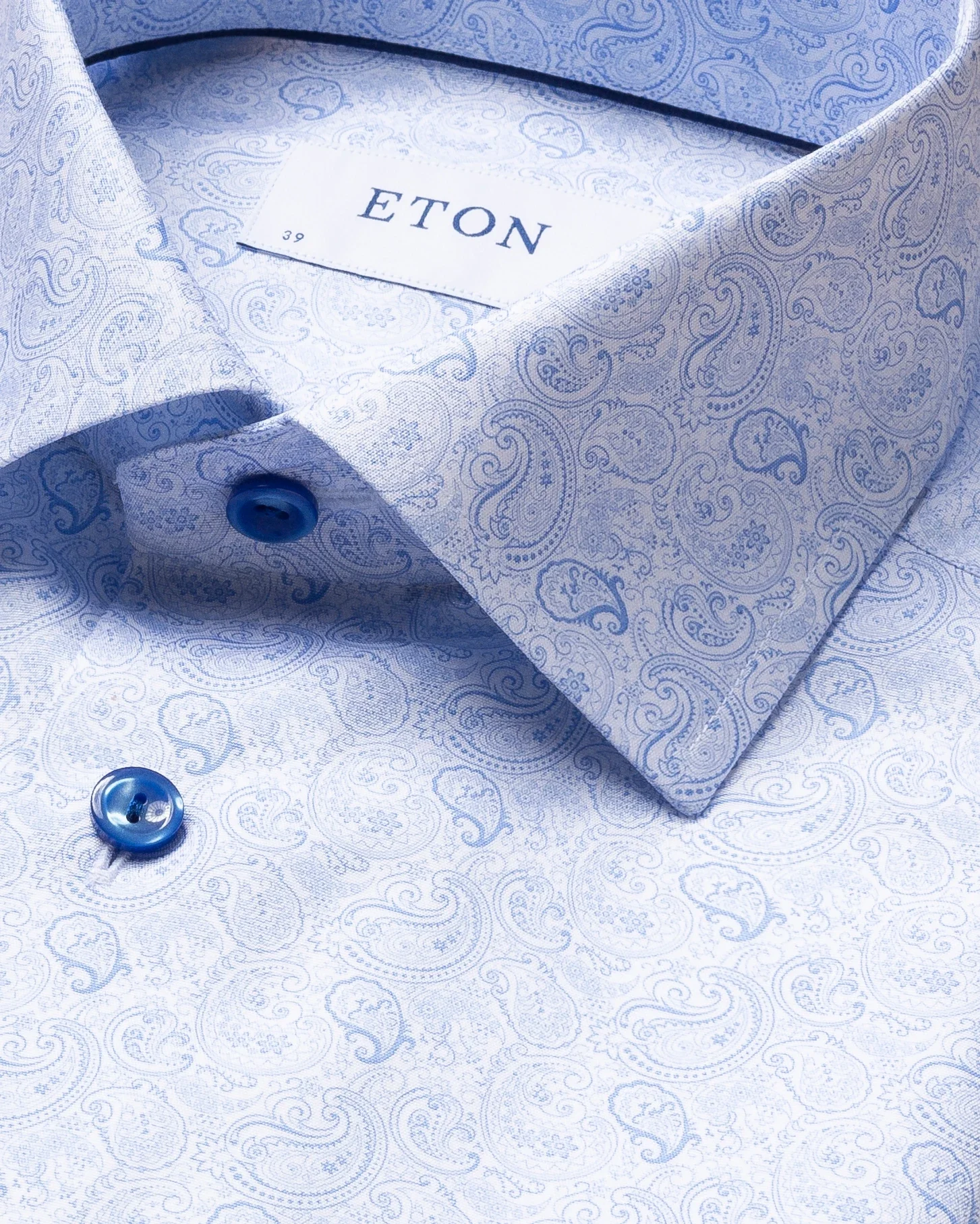 Eton - light blue paisley printed shirt