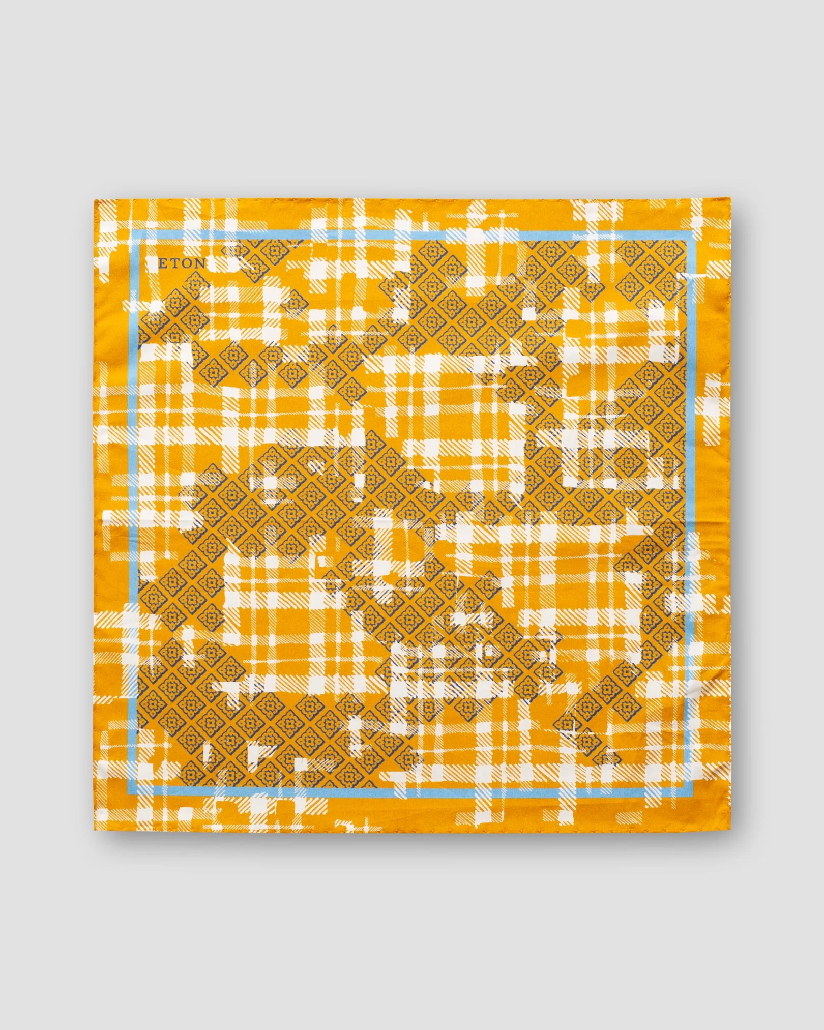 Eton - yellow tweed print pocket square