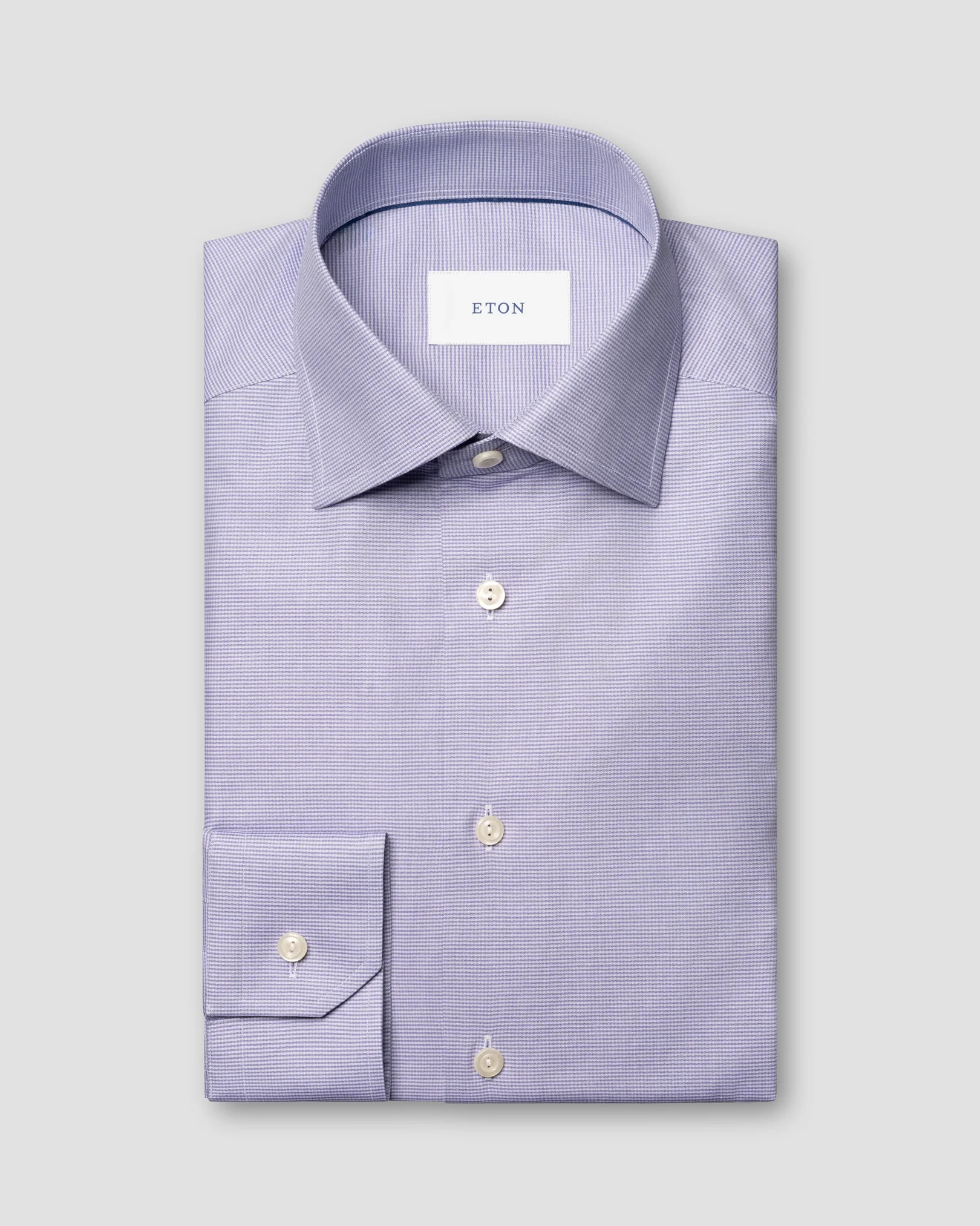 Eton - 256 micro check twill shirt