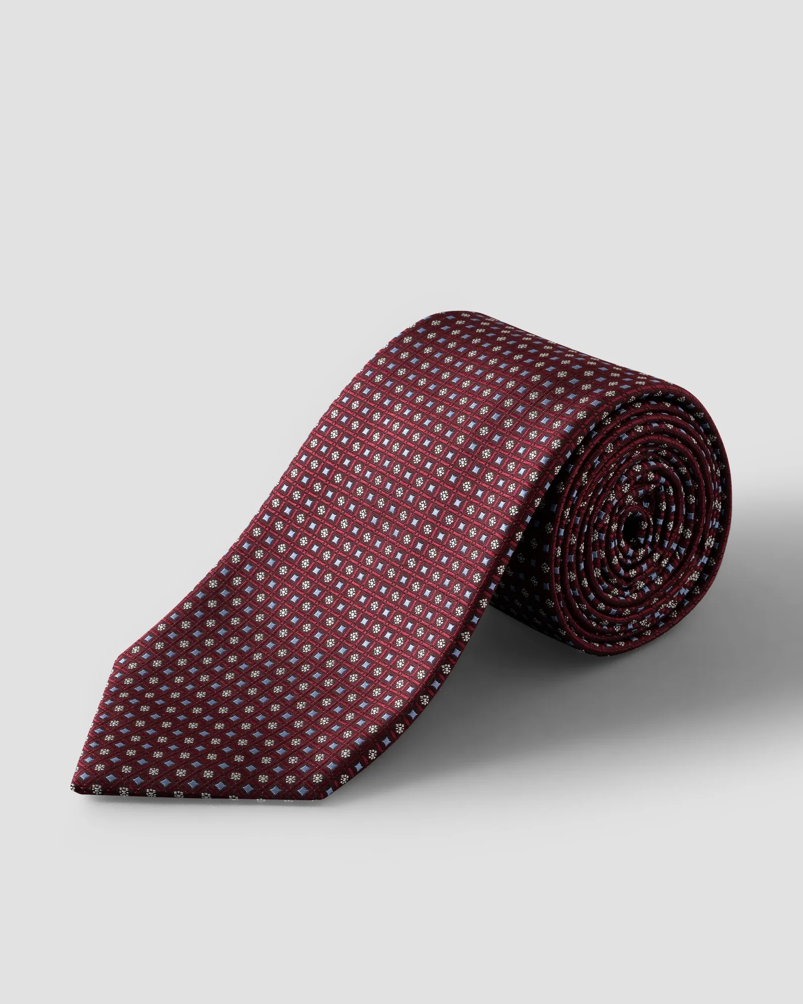 Eton - micro 256 geometric woven silk tie