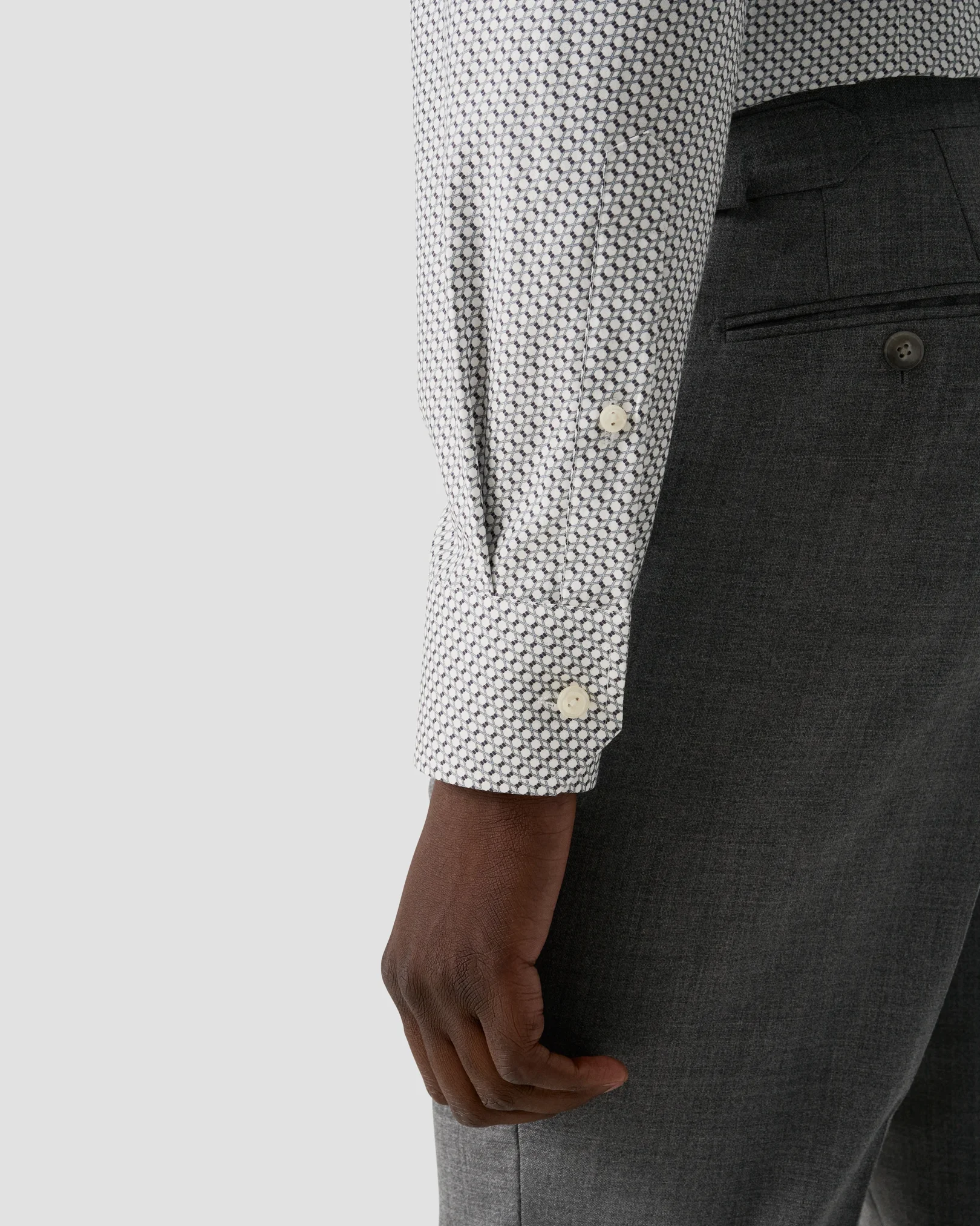 Eton - dark blue geometric twill shirt