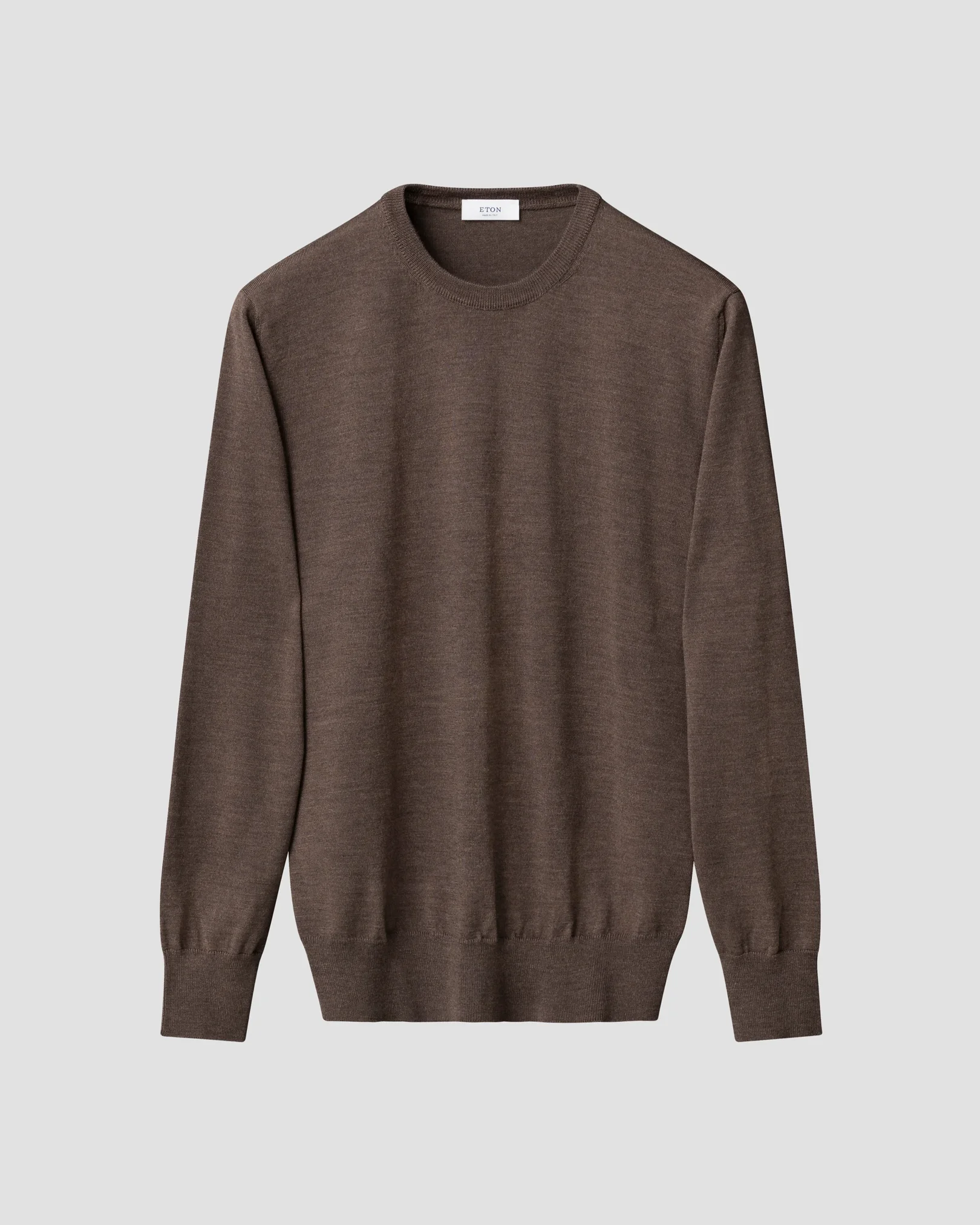 Eton - dark brown merino knit crewneck