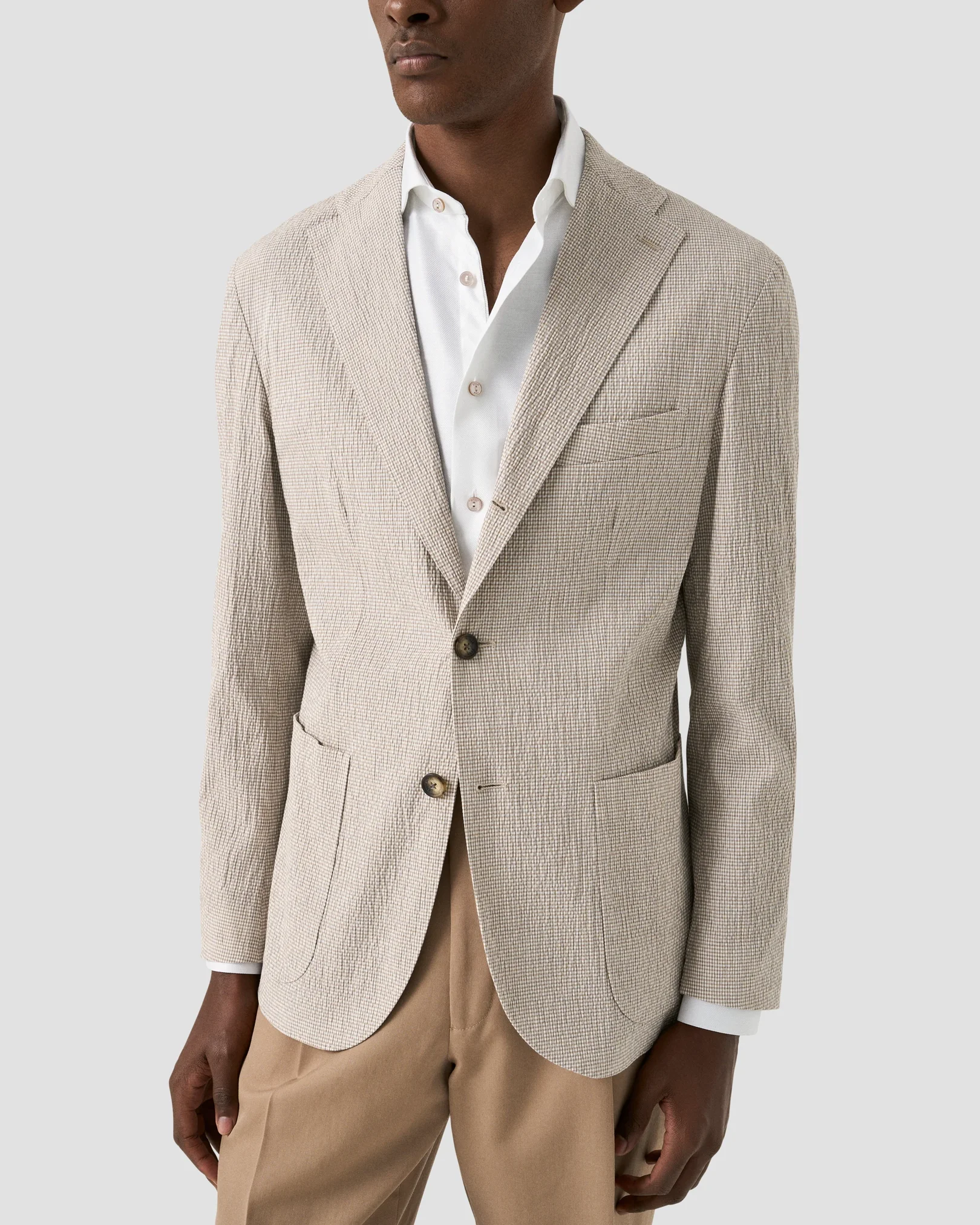 Eton - semi solid cotton linen shirt