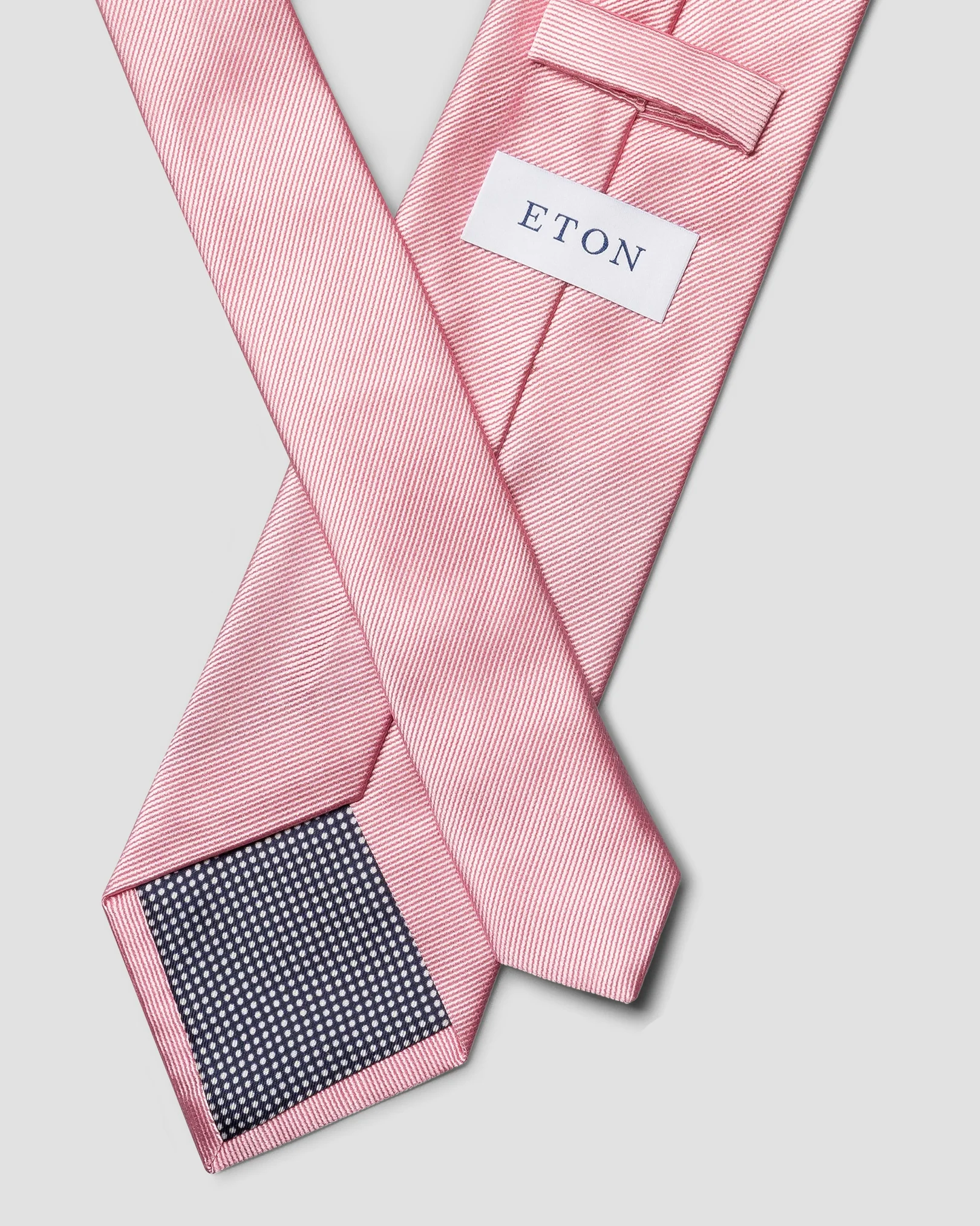 Eton - pink solid silk twill tie