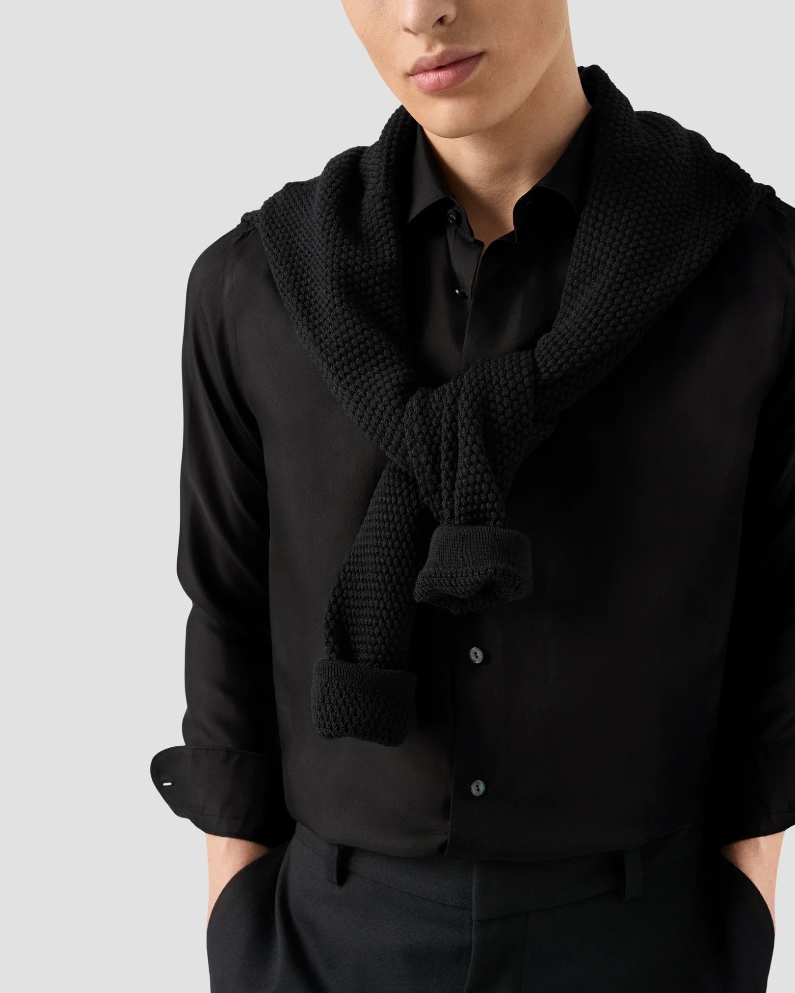 Eton - solid silk shirt