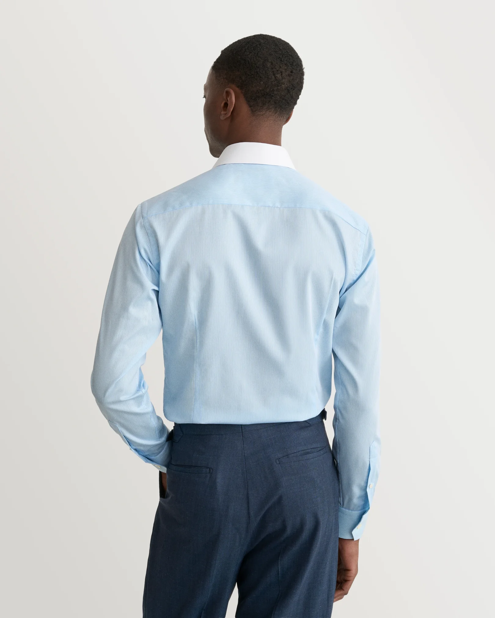 Eton - Striped White Collar Fine Twill Shirt