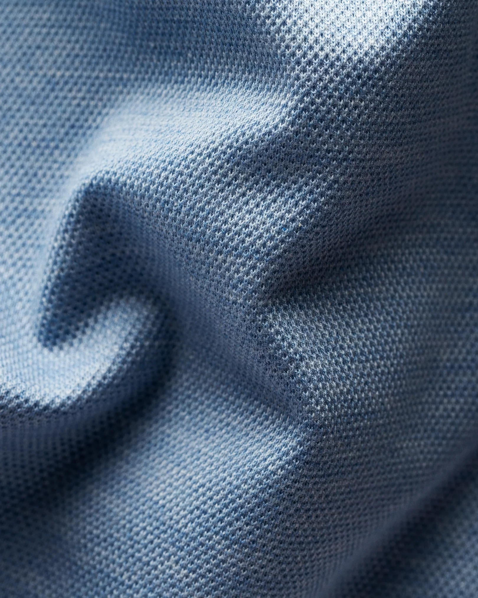 Eton - light blue pique shirt long sleeved
