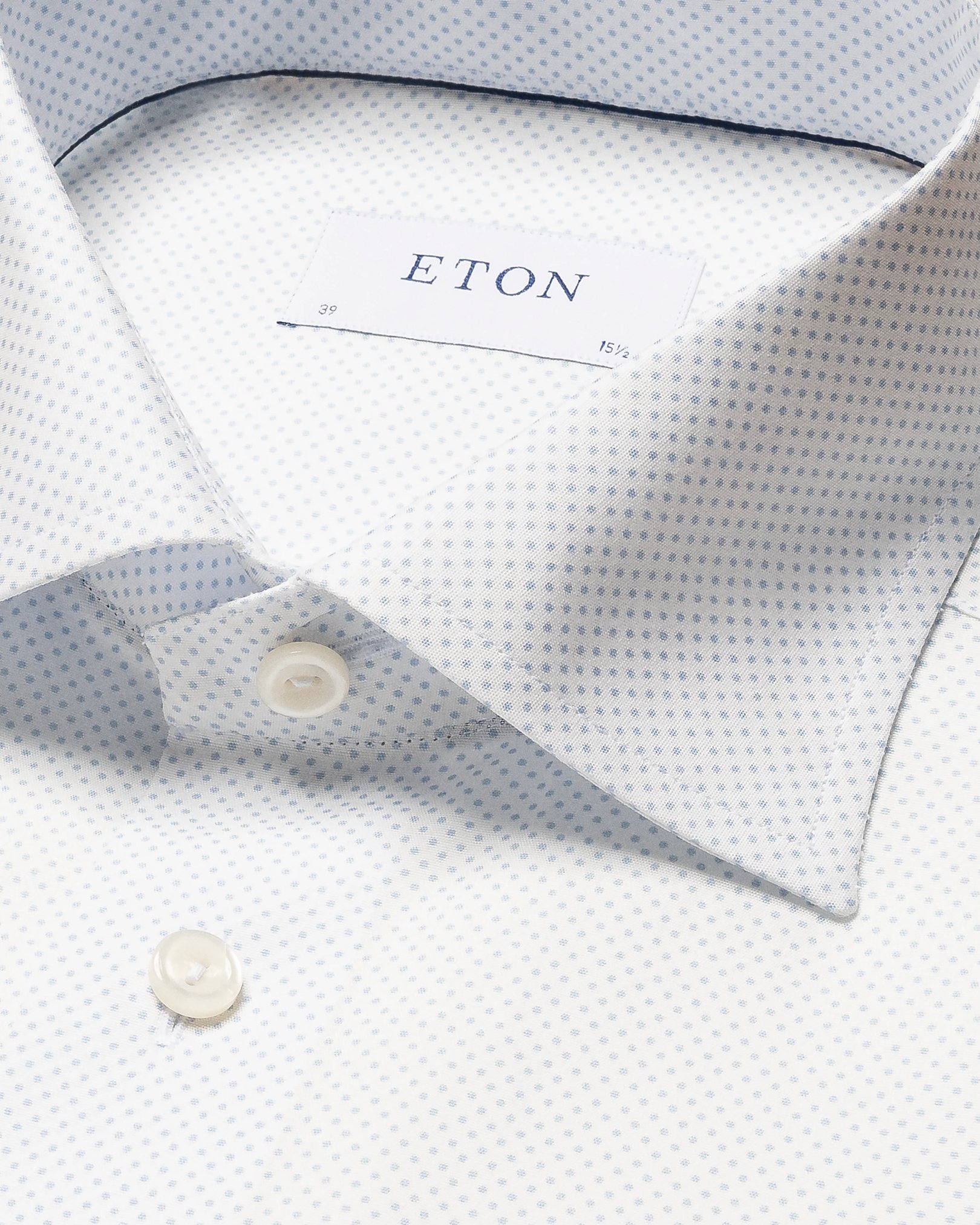 Eton - light blue poplin cutaway microprint