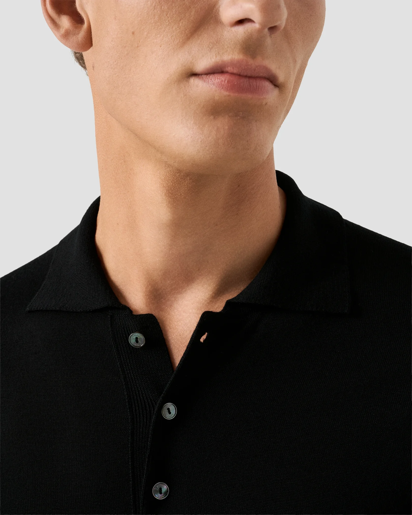 Eton - Fine Knit Polo Sweater