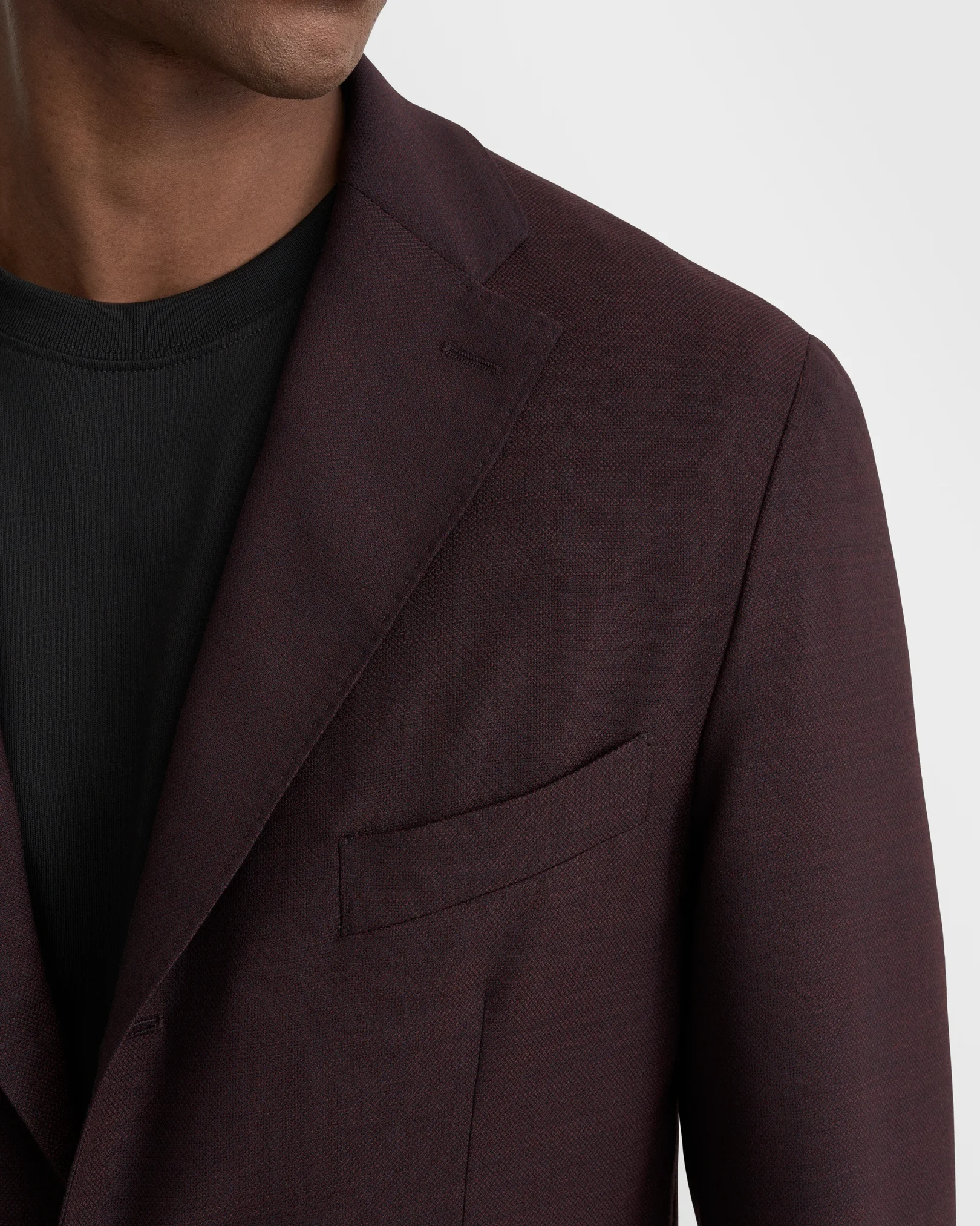 Eton - dark red lana tech structure soft jacket