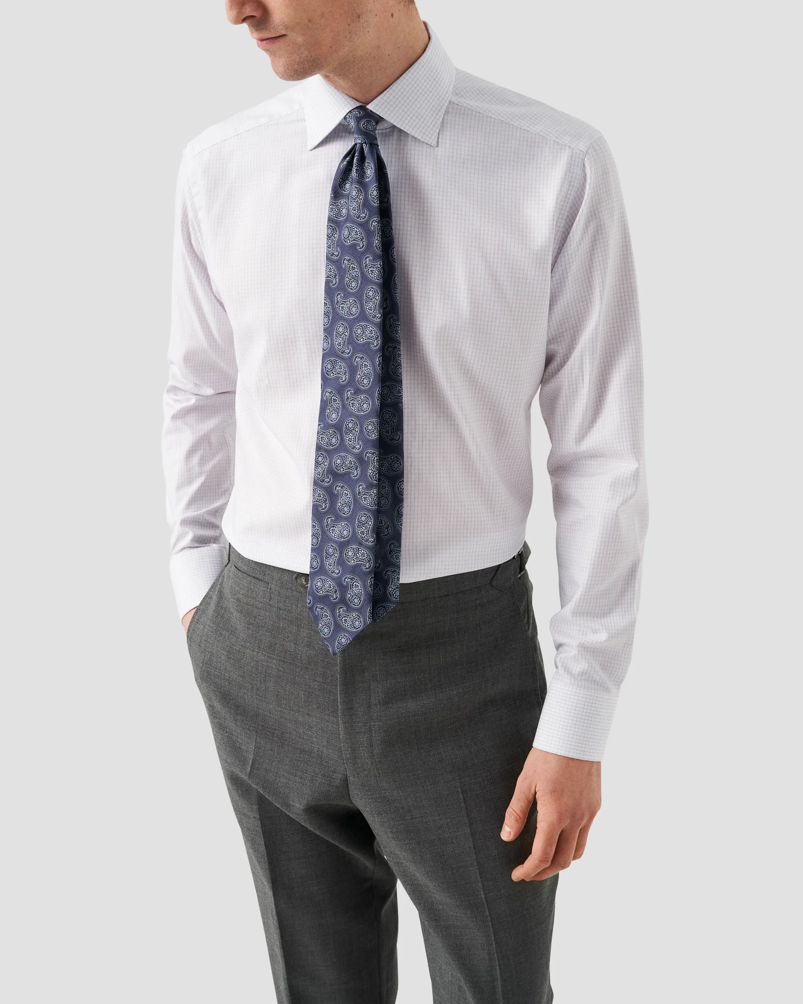 Eton - pink checked twill