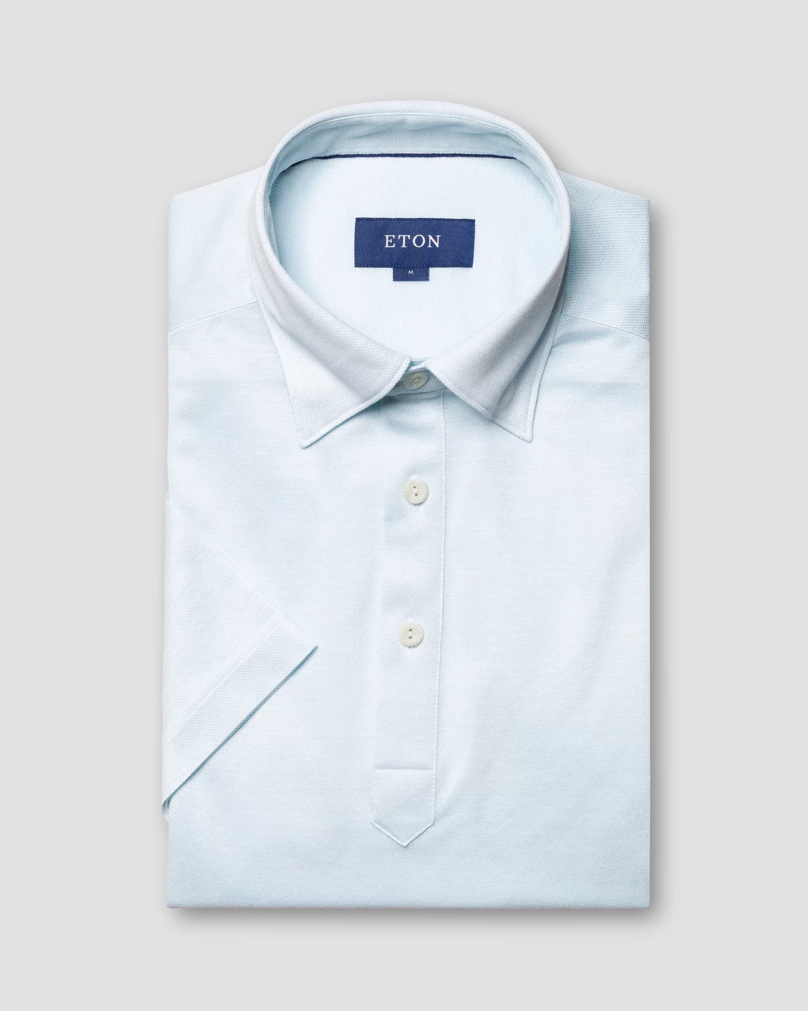 Light Blue Linen Shirt - Short Sleeve - Eton