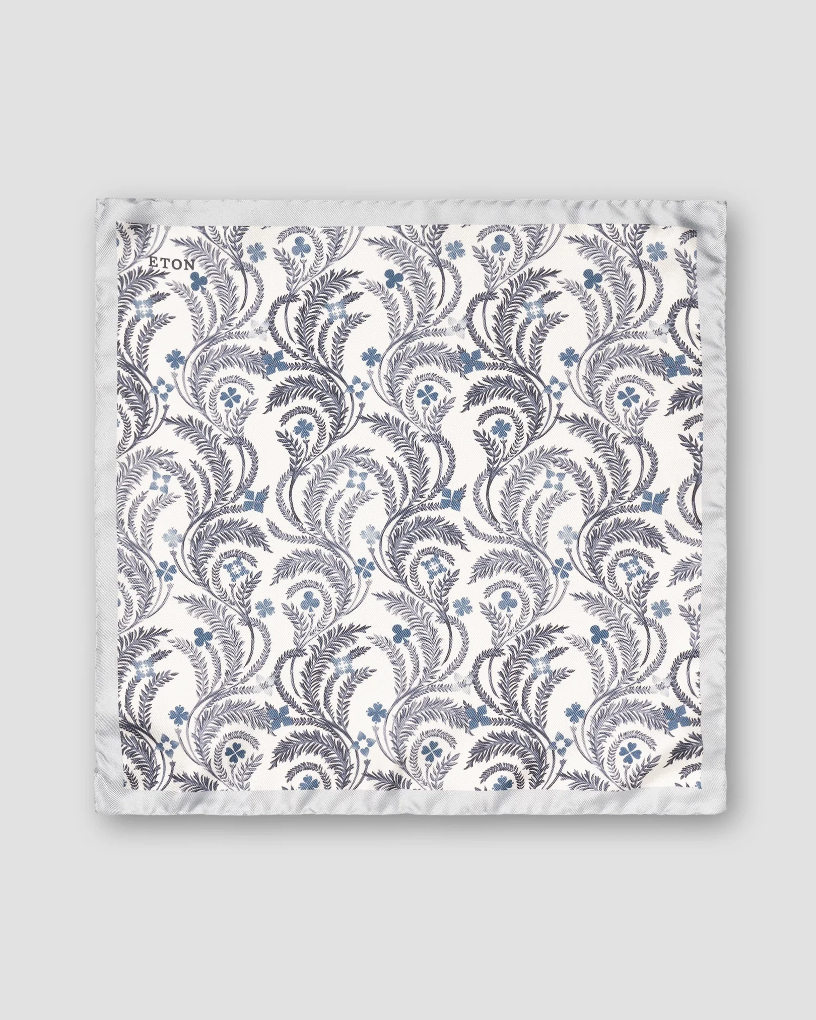 Eton - Light Blue Floral Silk Pocket Square