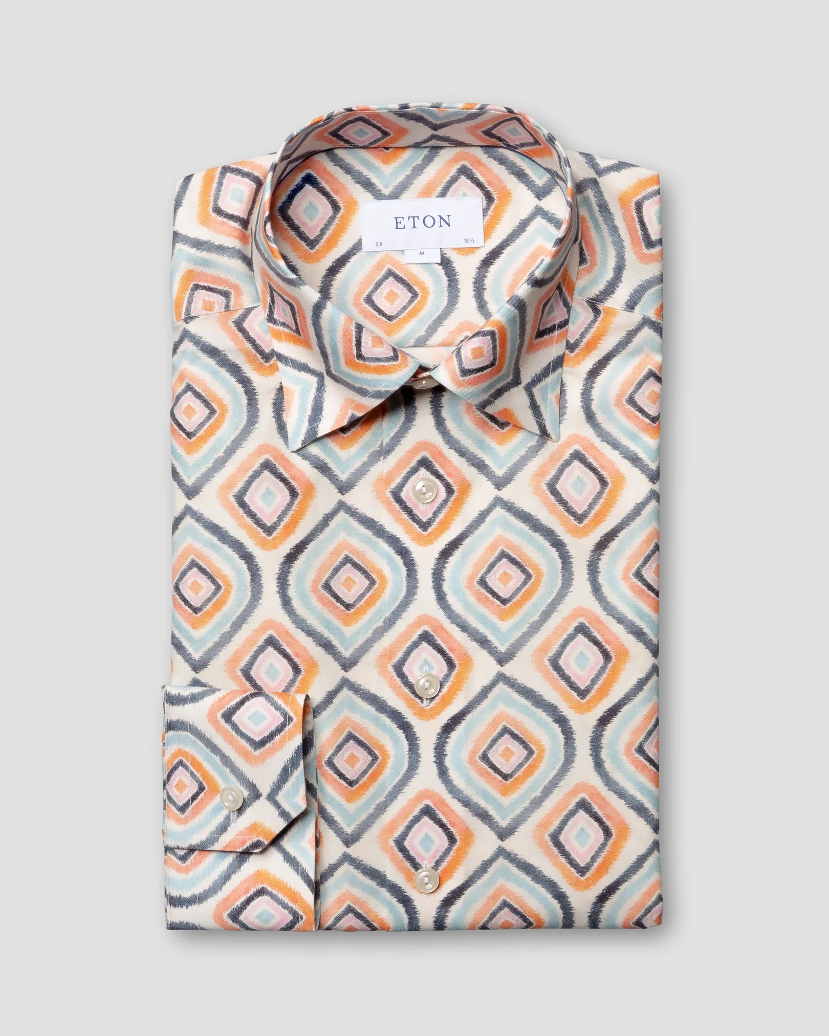 Eton - retro geometric print shirt