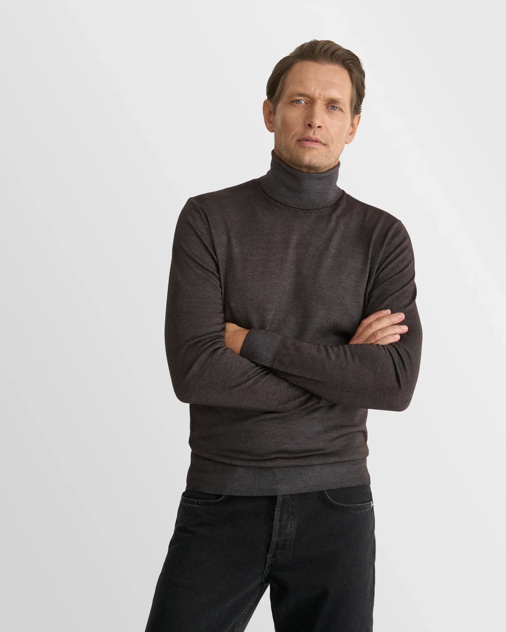 Eton - brown merino vintage turtle neck