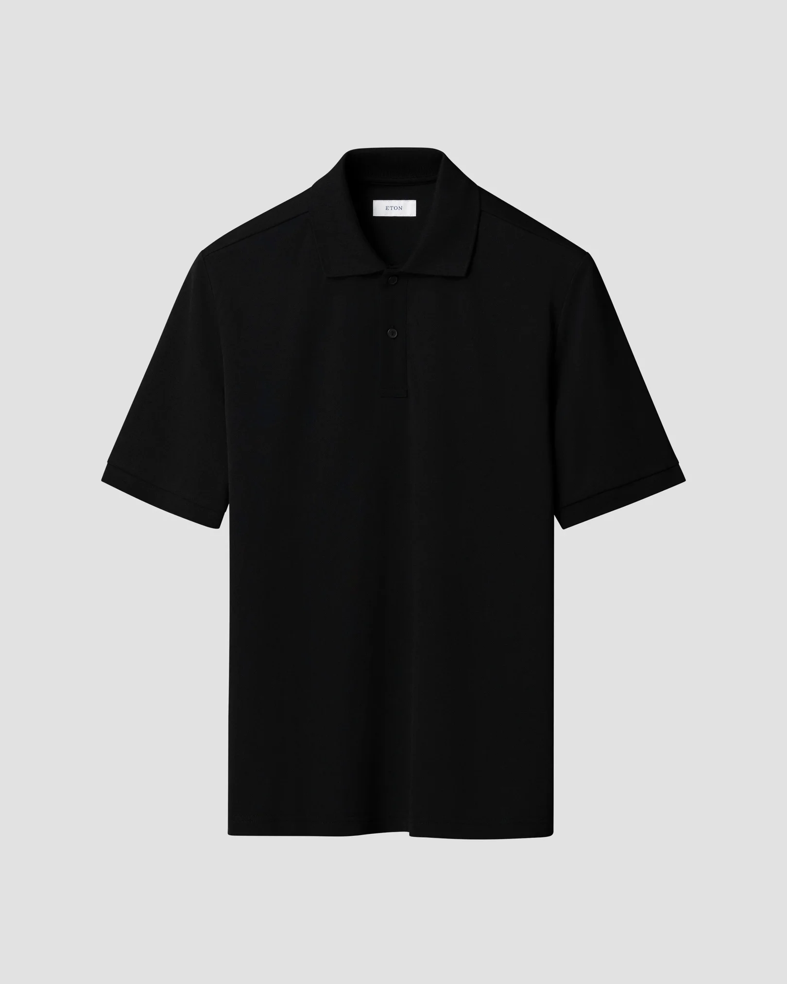Eton - black pima cotton pique polo