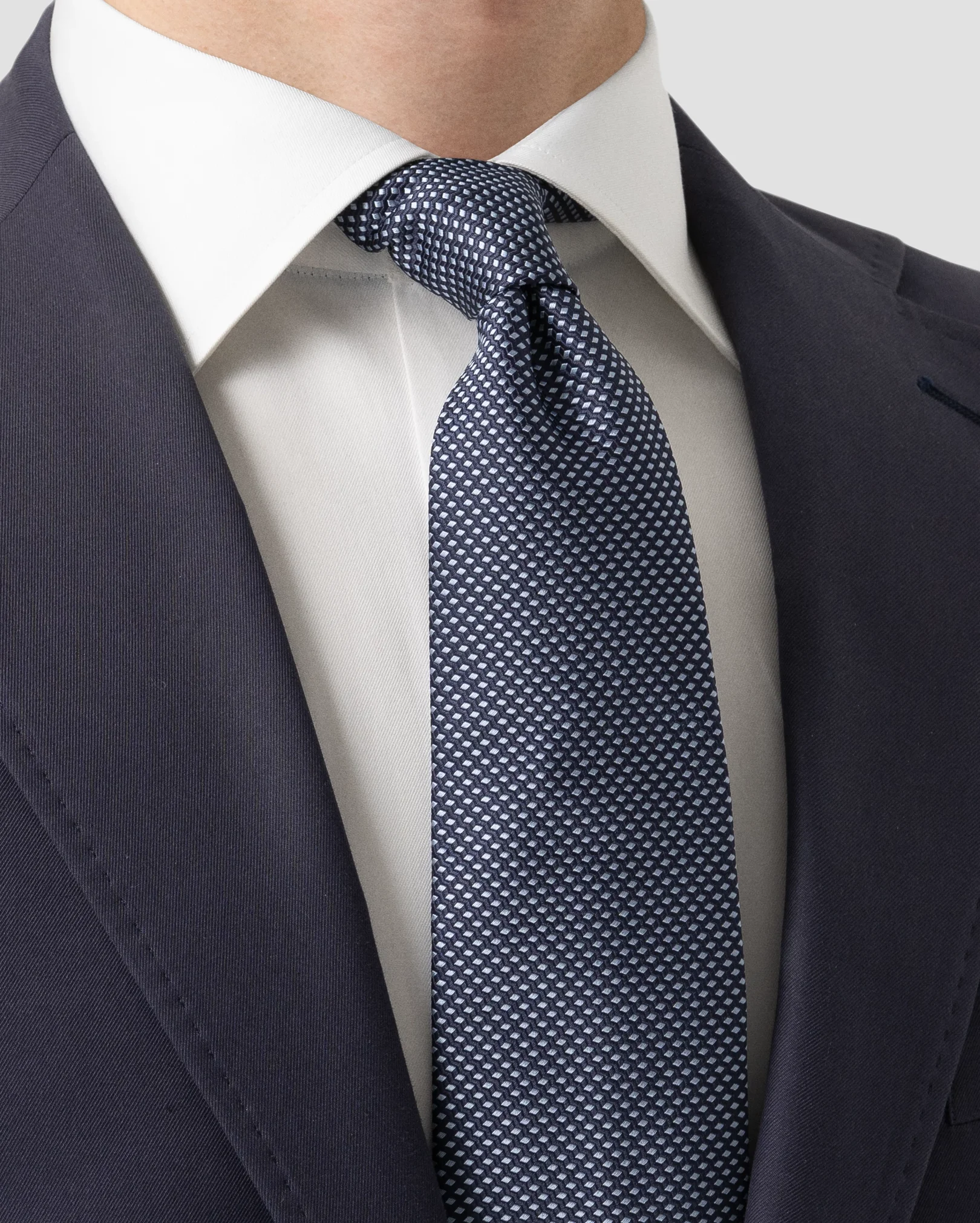 Eton - Dark Blue Geometric Woven Tie