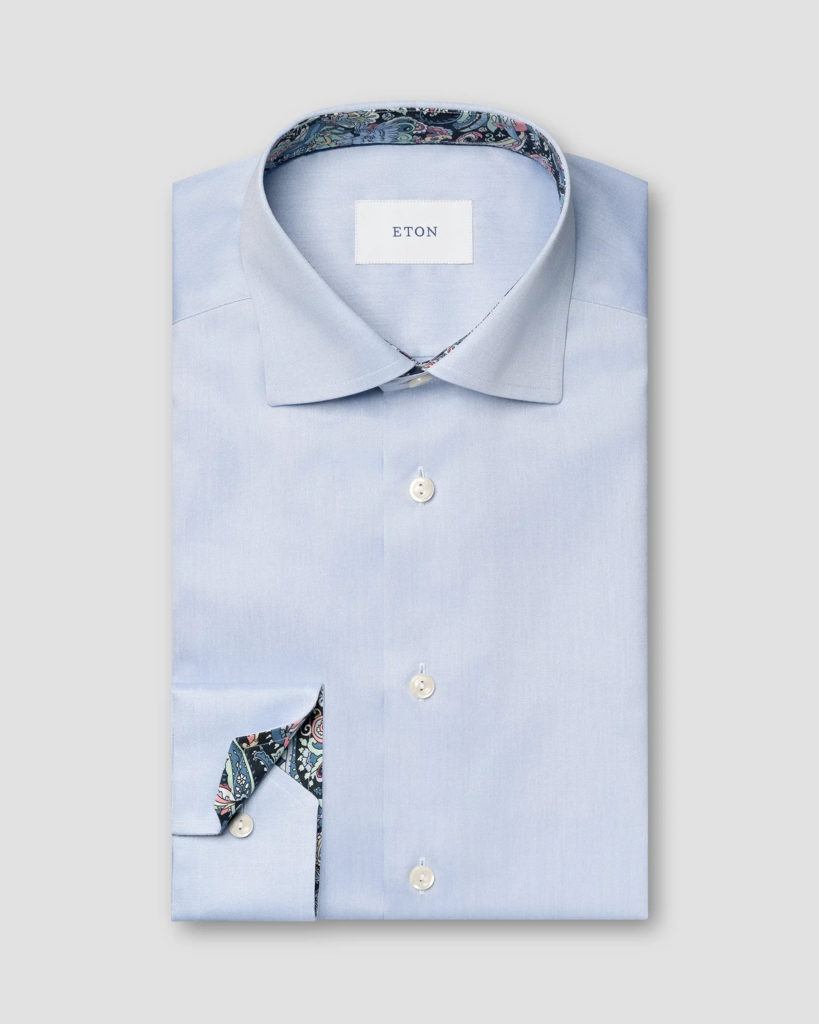 Eton - Solid Signature Twill Paisley Effect Shirt