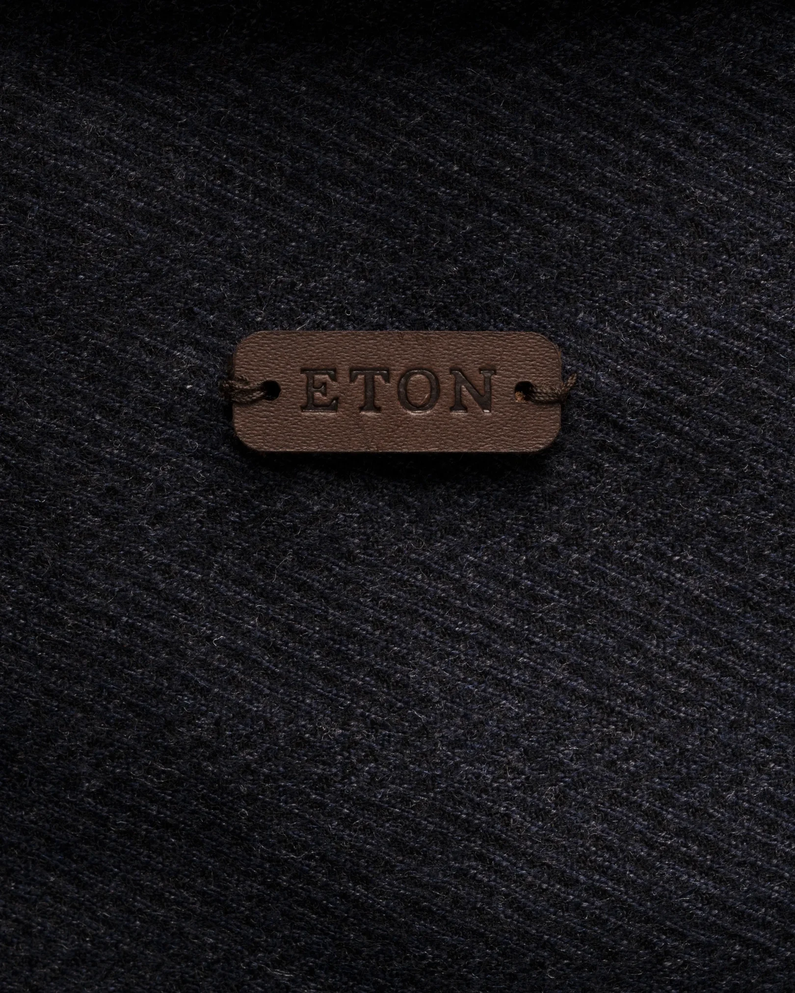 Eton - navy blue wool structure four pocket overshirt