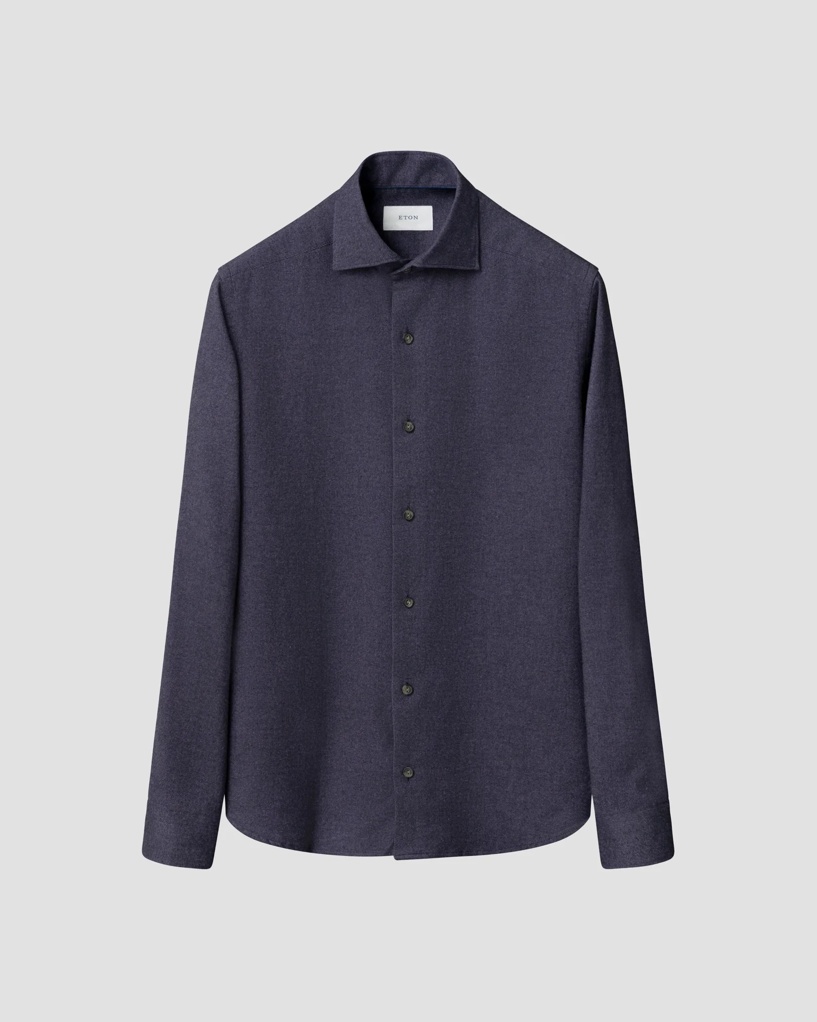 Eton - dark purple solid flannel shirt