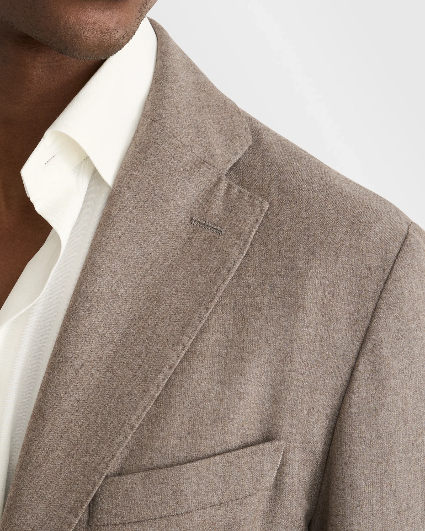 Eton - wool flannel soft jacket beige wool flannel soft jacket