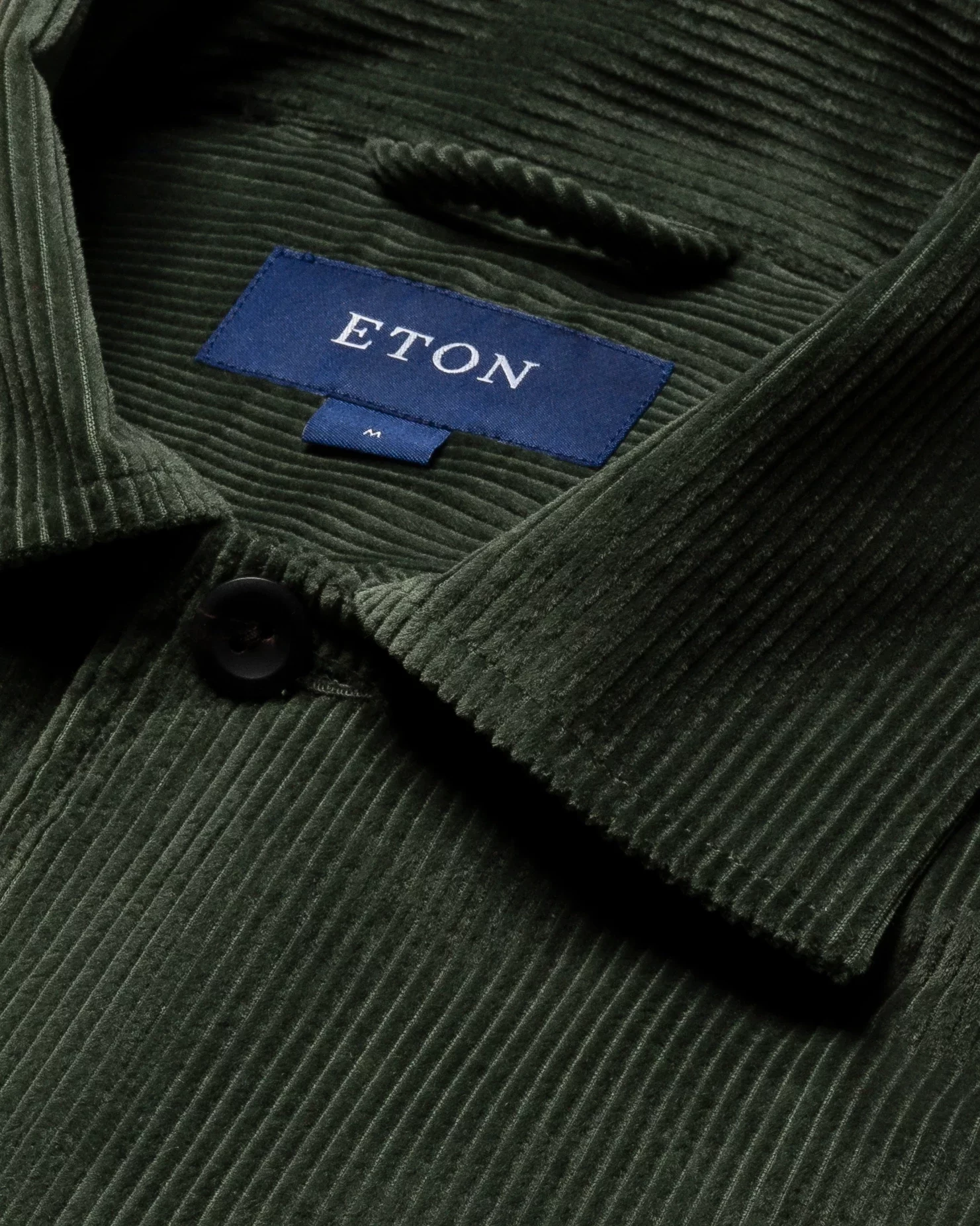 Eton - green corduroy overshirt turn down straight sleeve end regular