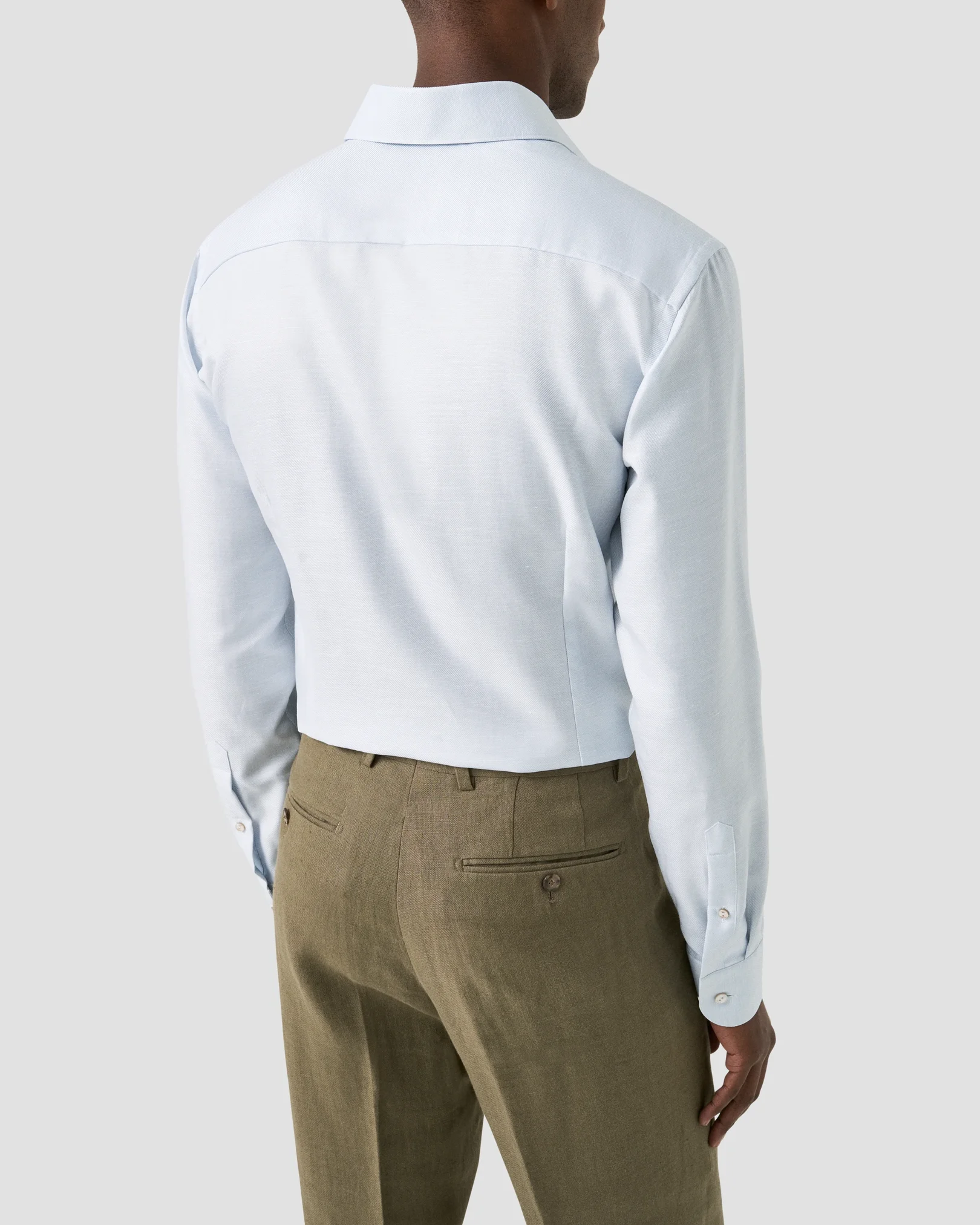 Eton - semi solid cotton linen shirt wide spread 261