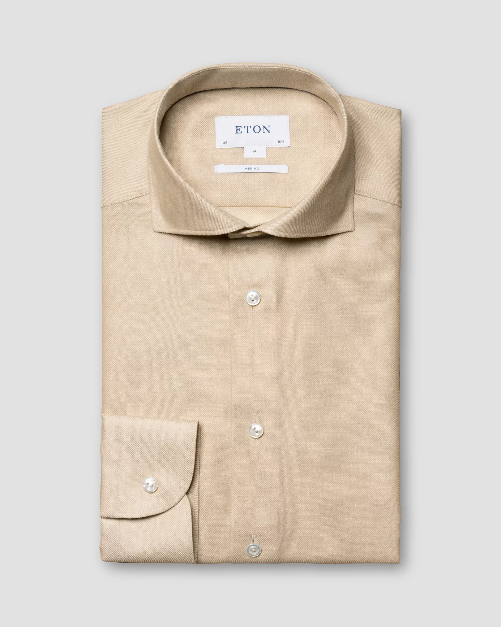 Light Brown Merino Wool Shirt - Eton