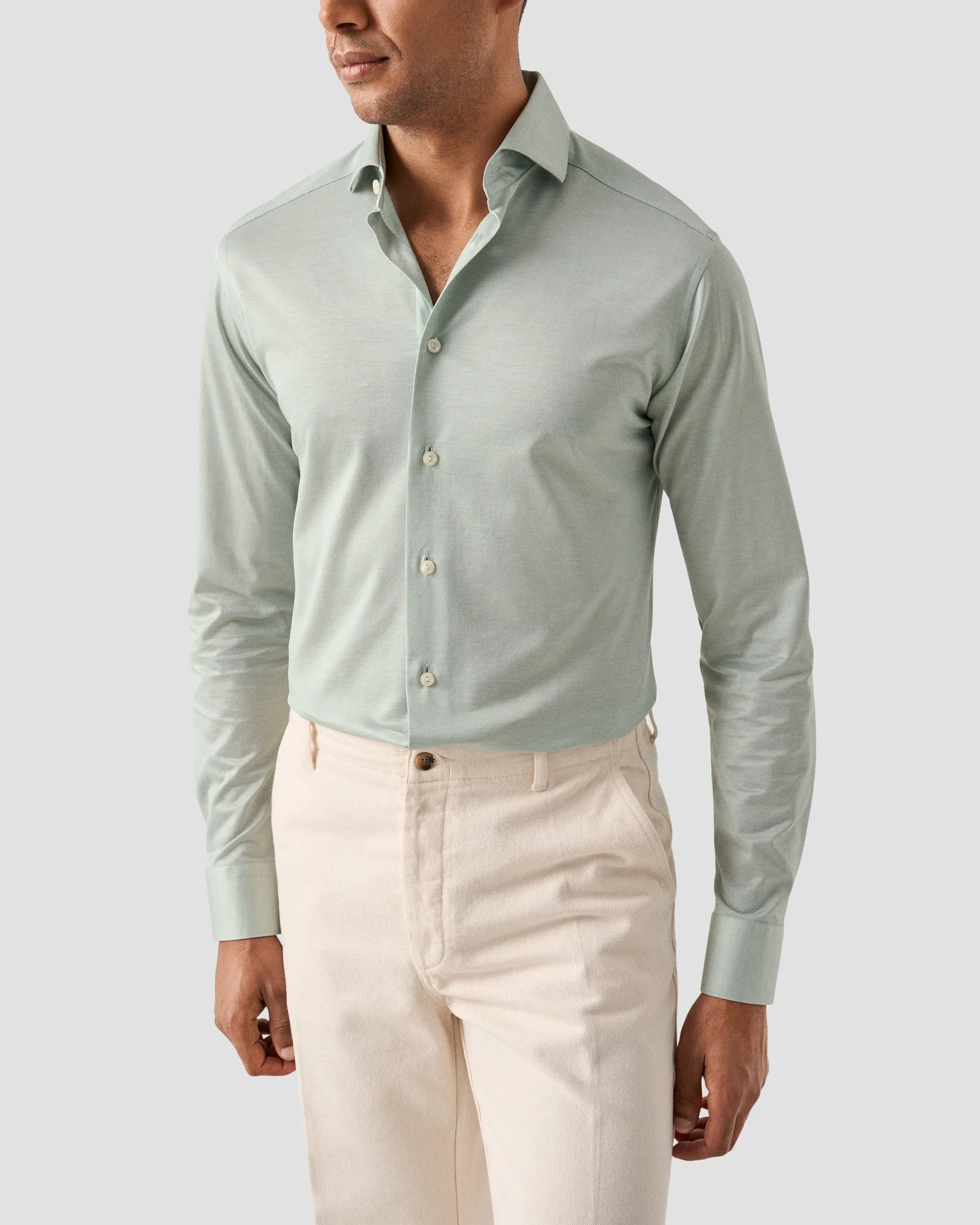 Eton - light green filo di scozia oxford shirt