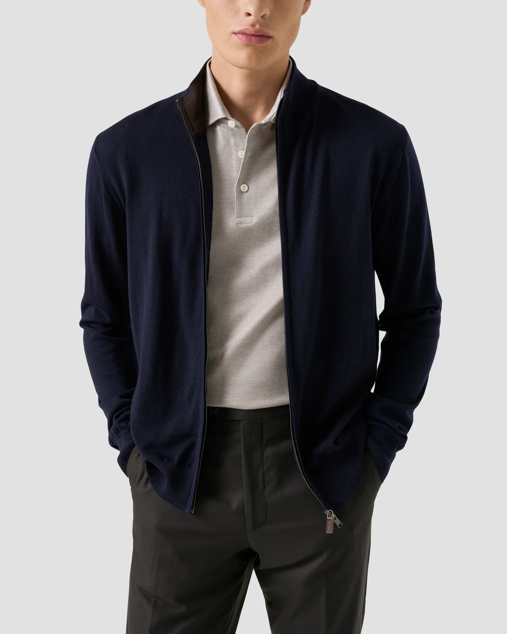 Eton - beige jaquard filo di scozia polo shirt