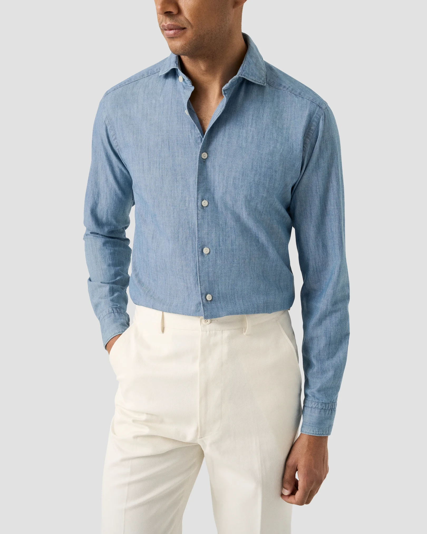 Eton - blue lightweight denim shirt
