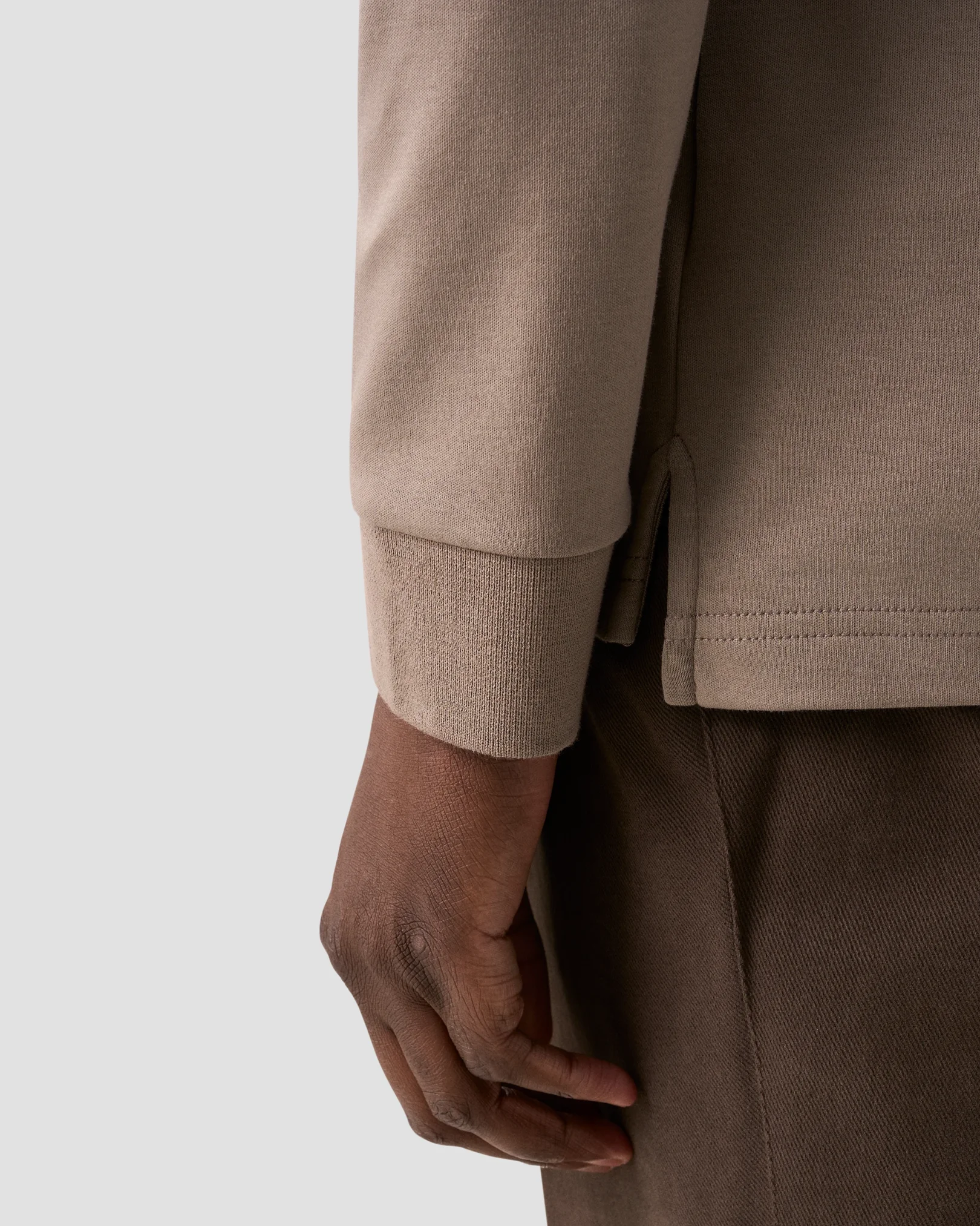 Eton - interlock polo shirt brown interlock polo shirt