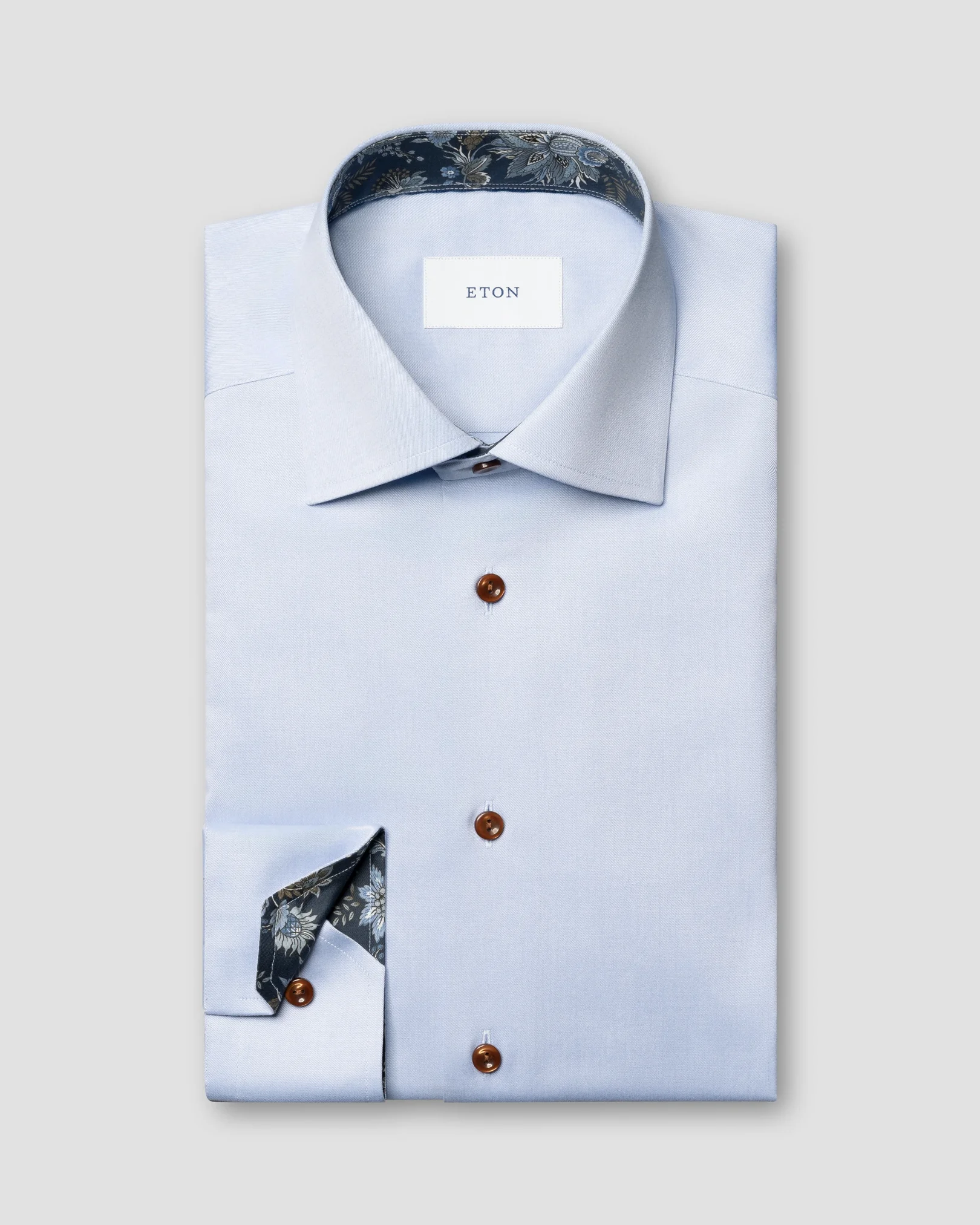 Eton - floral effect signature twill shirt cut away single slim