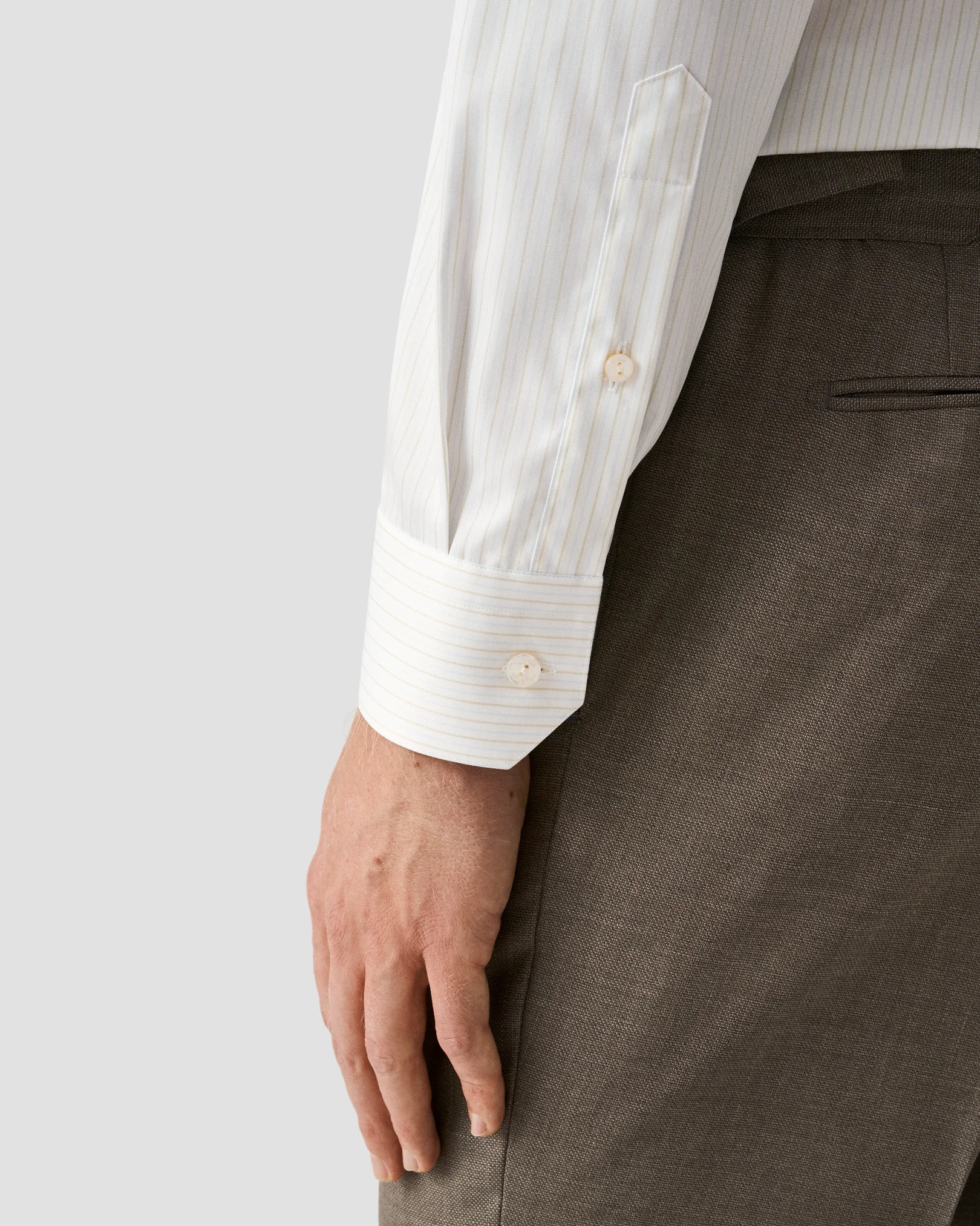 Eton - light green striped supima 120 shirt