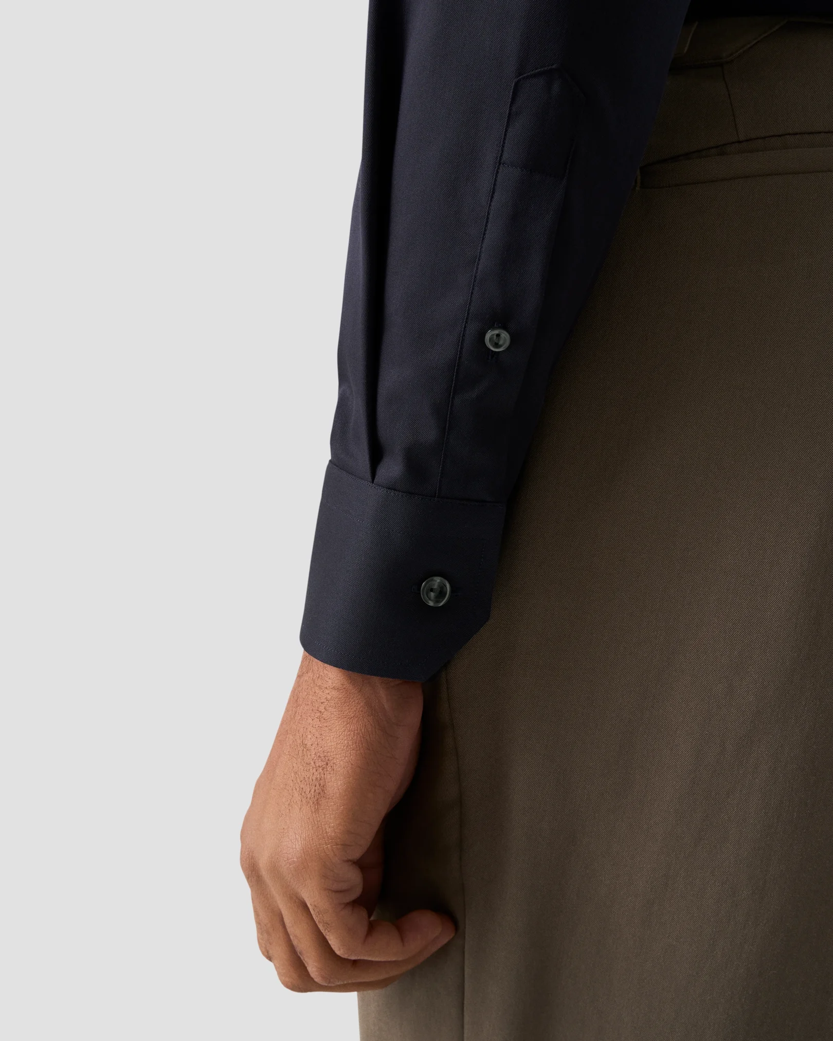 Eton - navy blue solid signature twill shirt