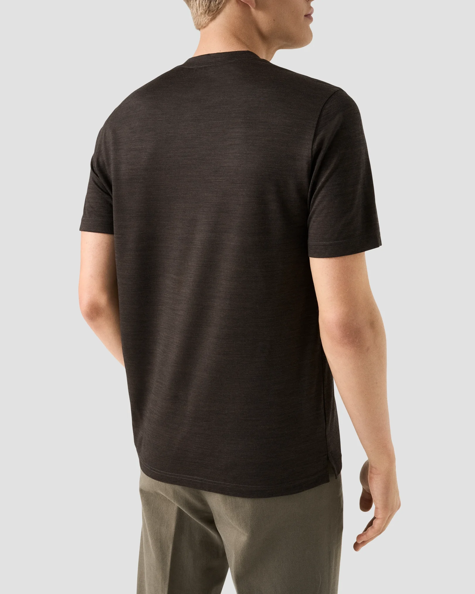 Eton - merino wool lyocell t shirt brown