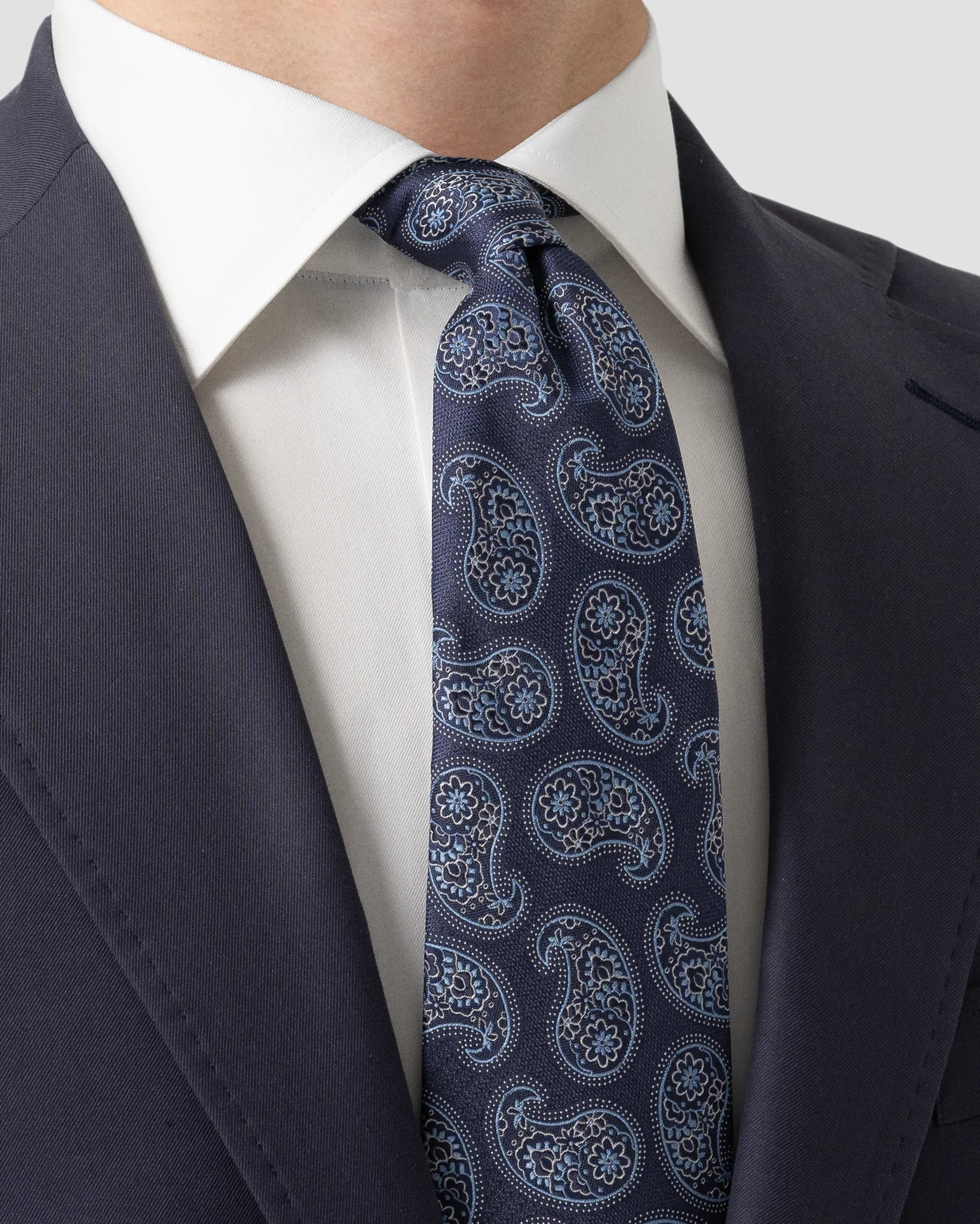 Eton - pure navy silk tie