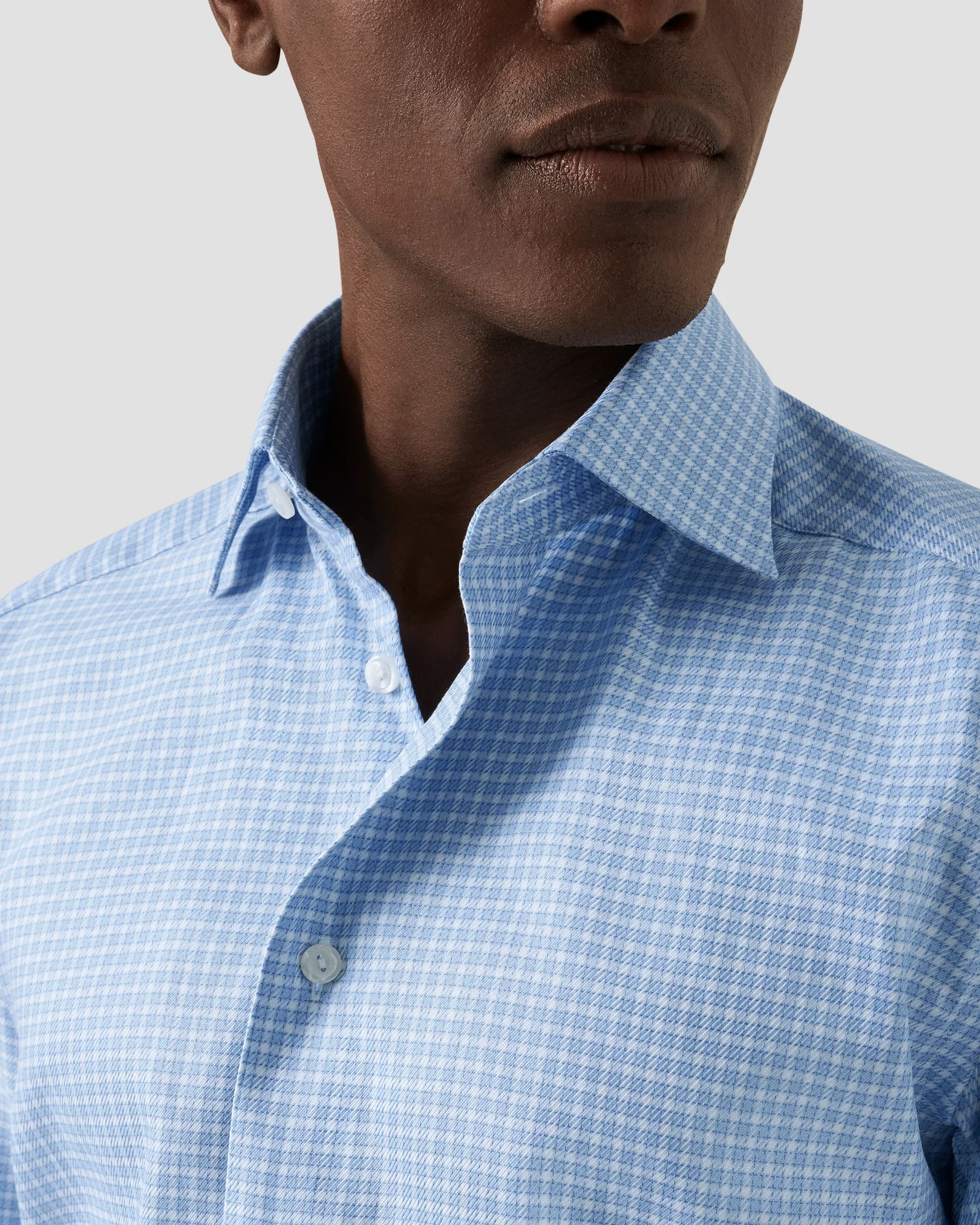 Eton - checked twill shirt