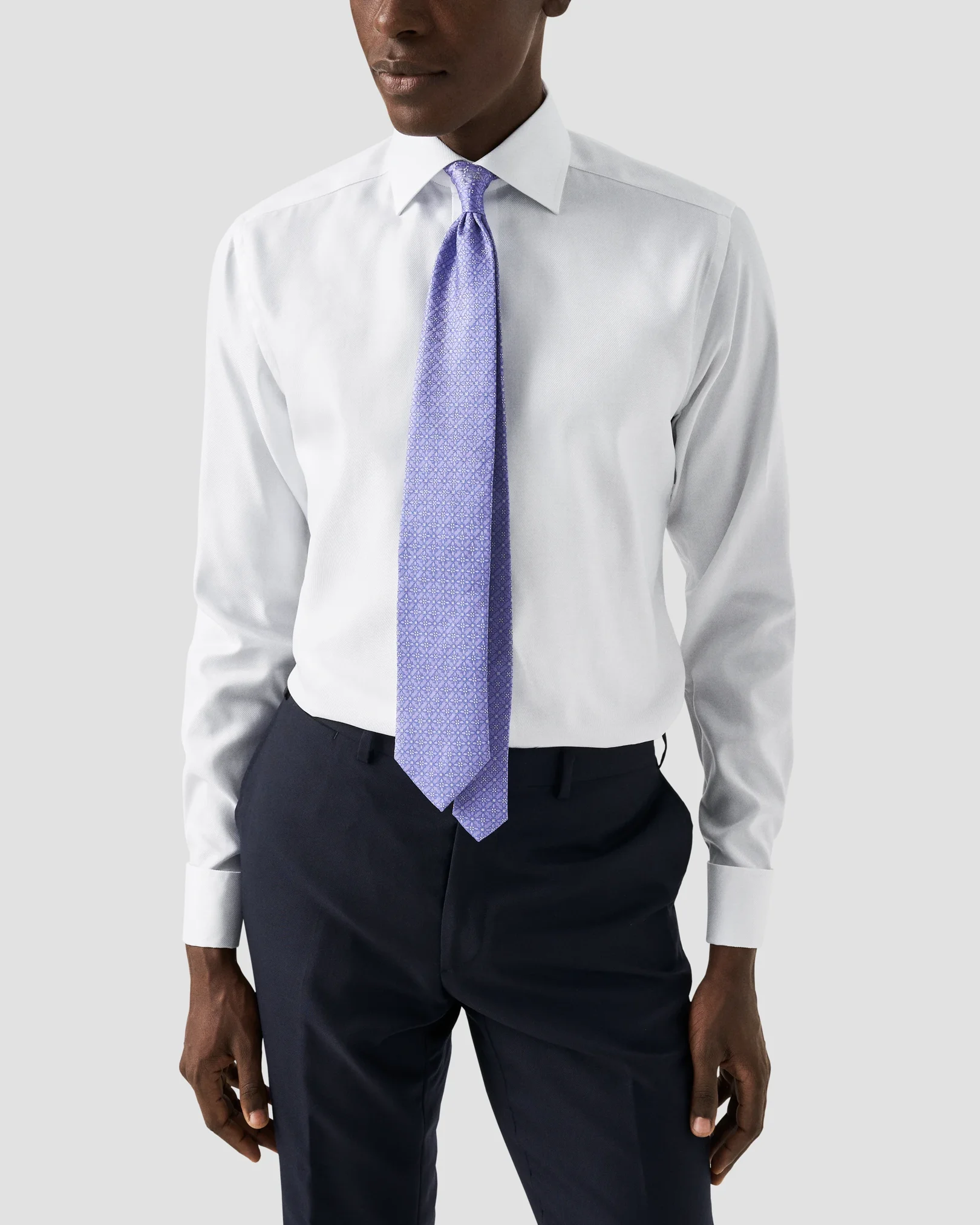 Eton - white twill french cuff shirt