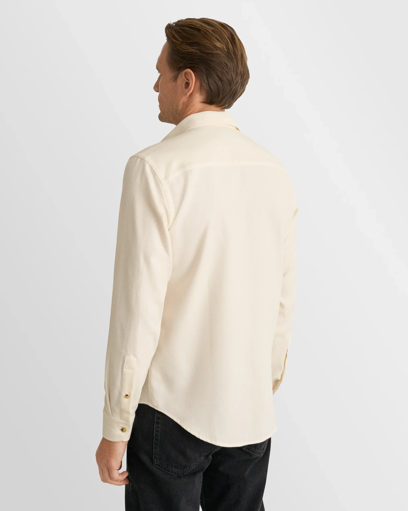 Eton - white solid flannel shirt
