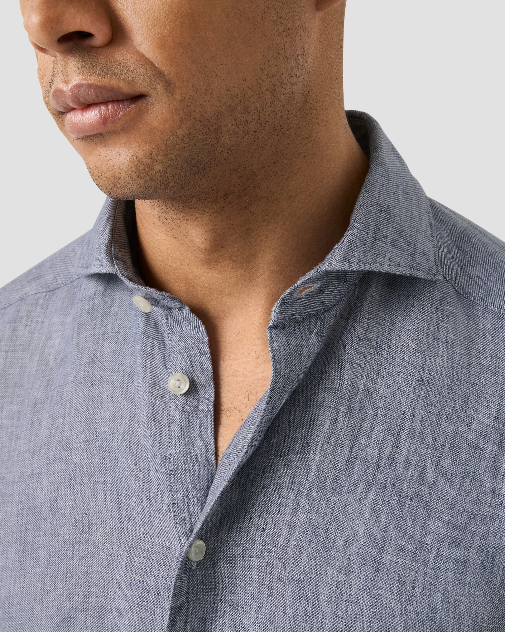 Eton - Solid Twill Linen Shirt