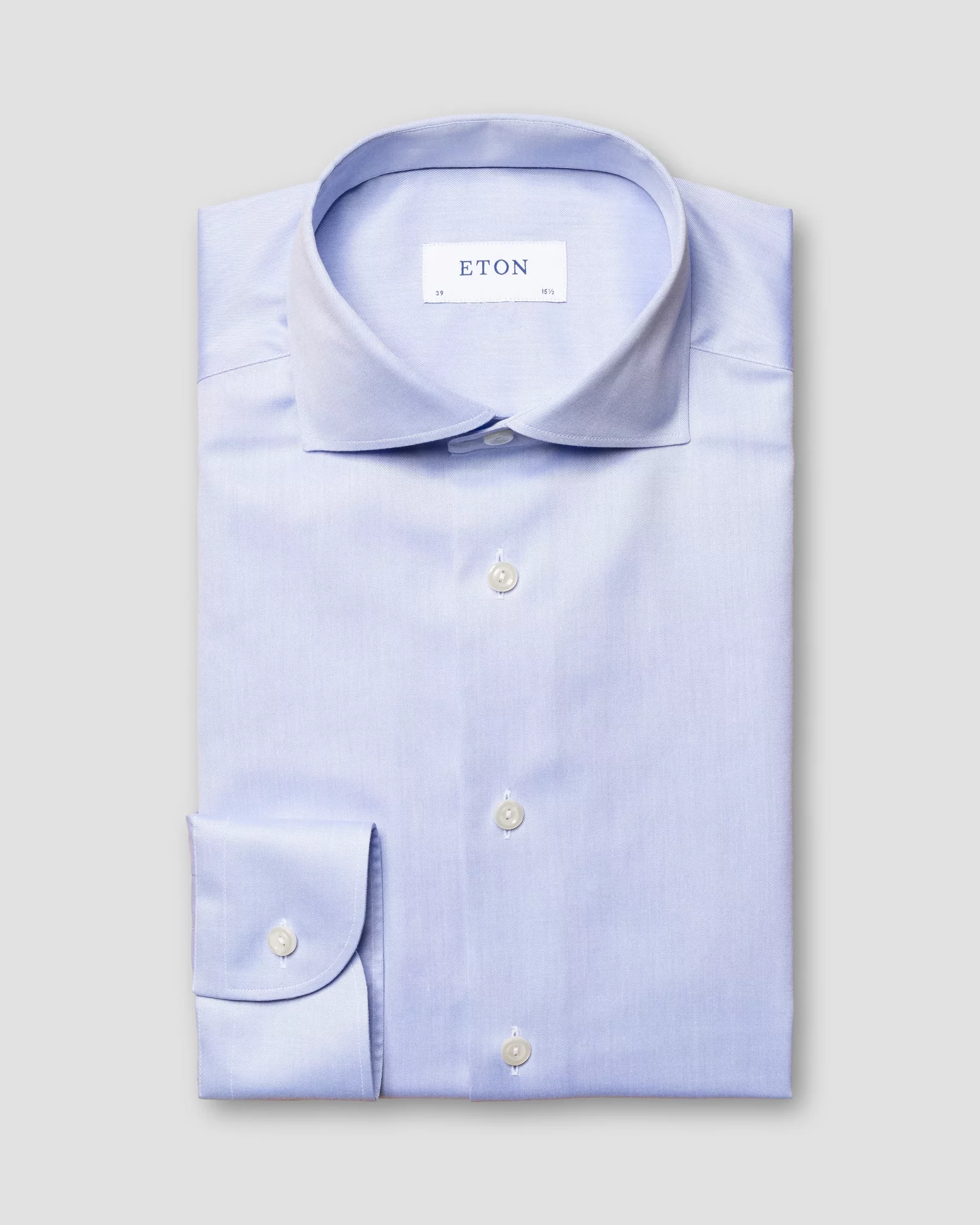 Light Blue Signature Twill Shirt - Wide Spread Collar