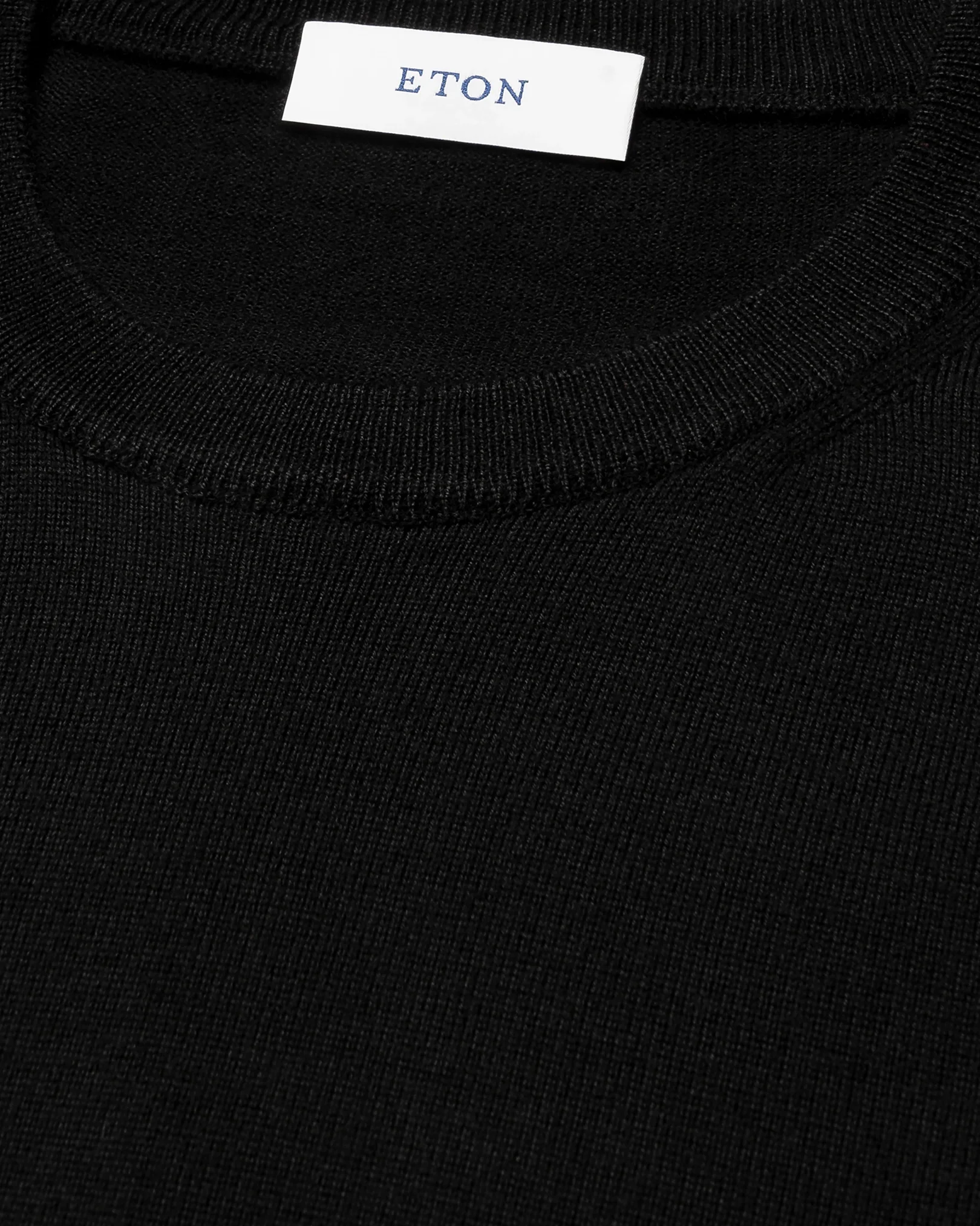 Eton - black merino knit crewneck