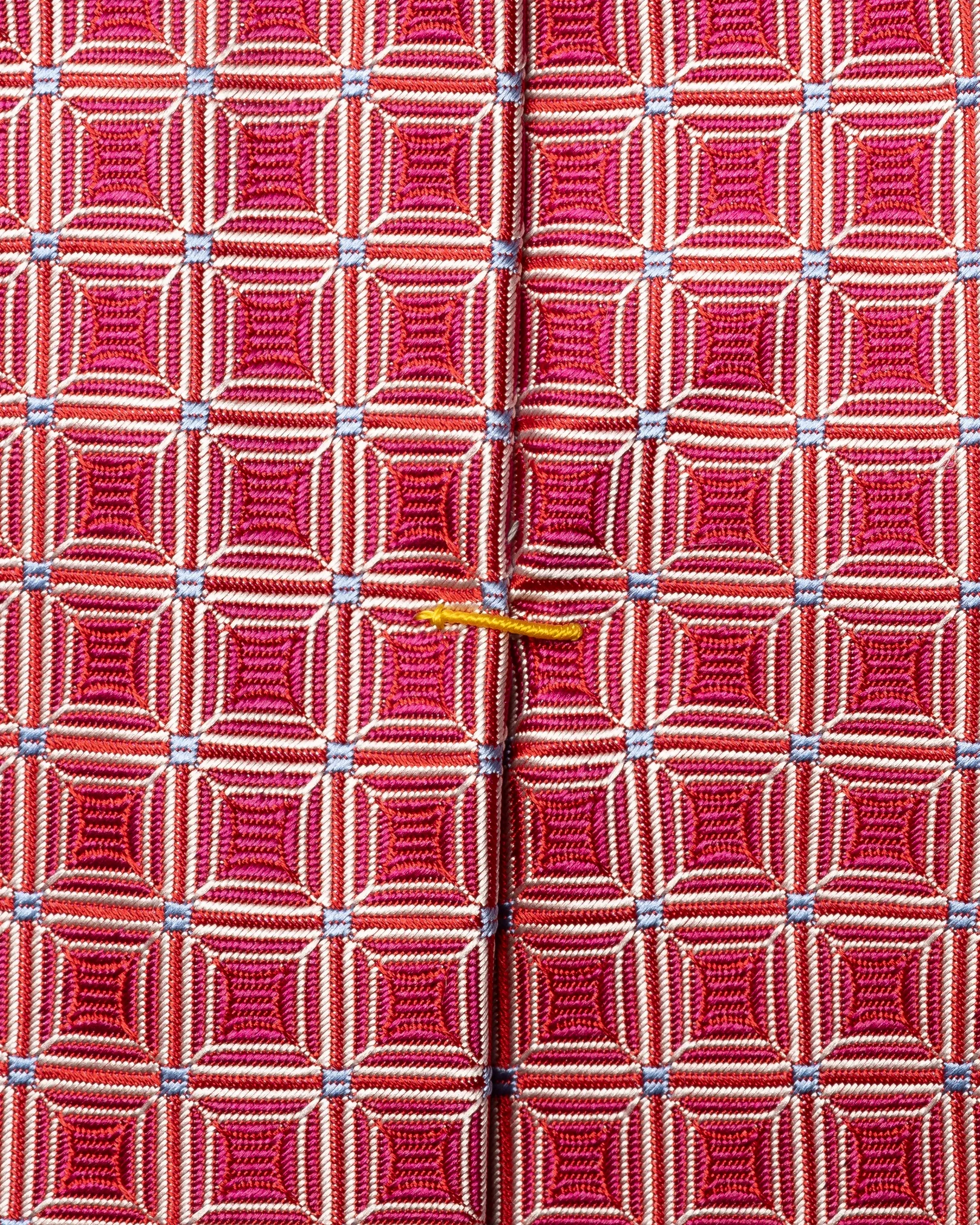Eton - red geometrical woven silk tie red 261