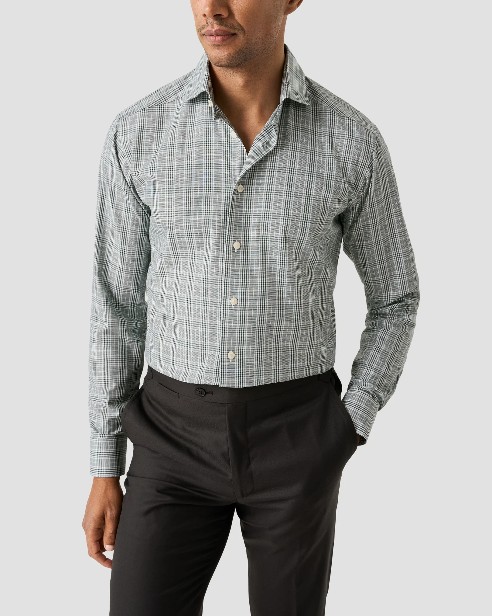 Eton - Prince of Wales Check Twill Shirt